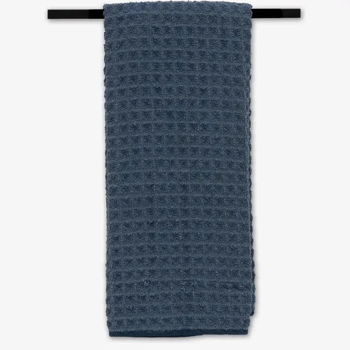 Geometry Midnight Blue Waffle Hand Towel