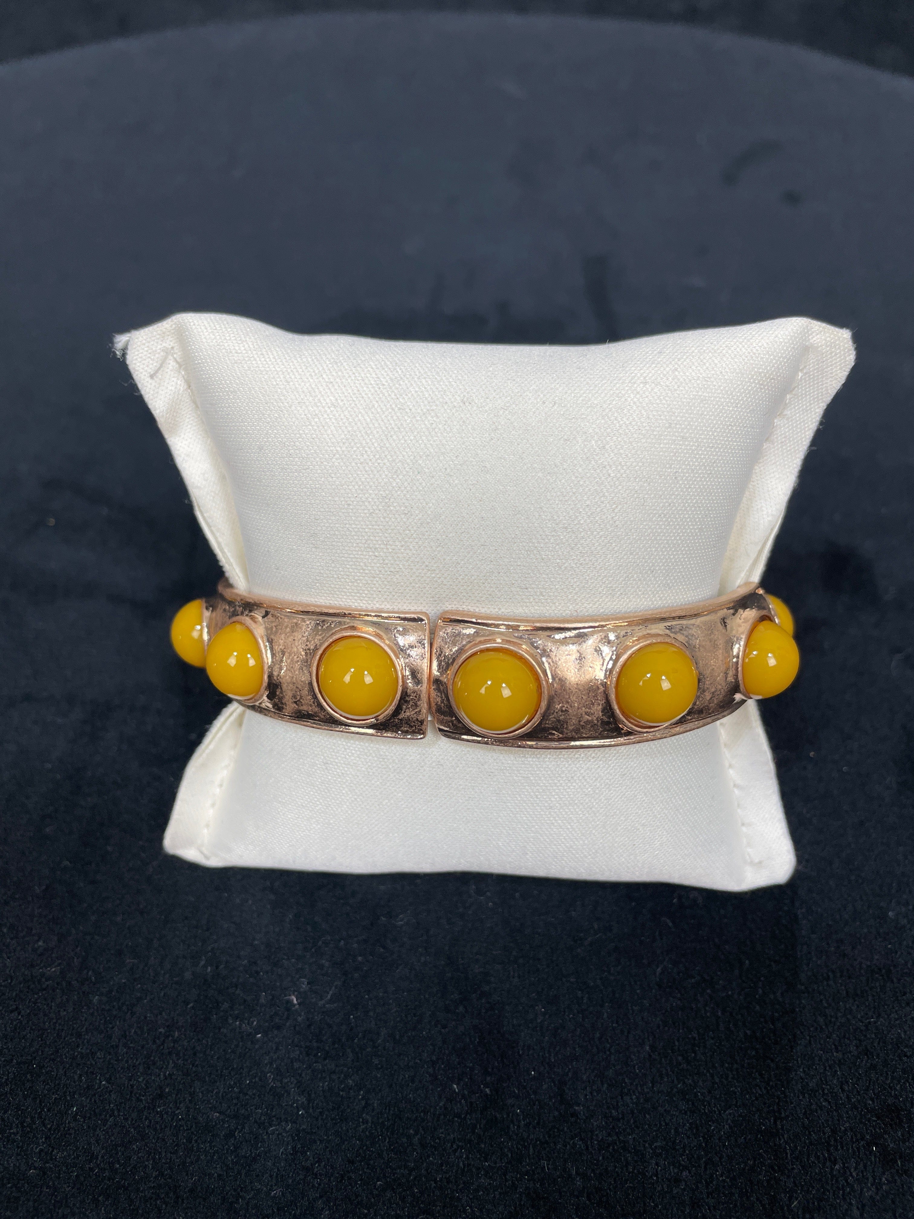 Mustard Bubble Stretch Bangle Bracelet