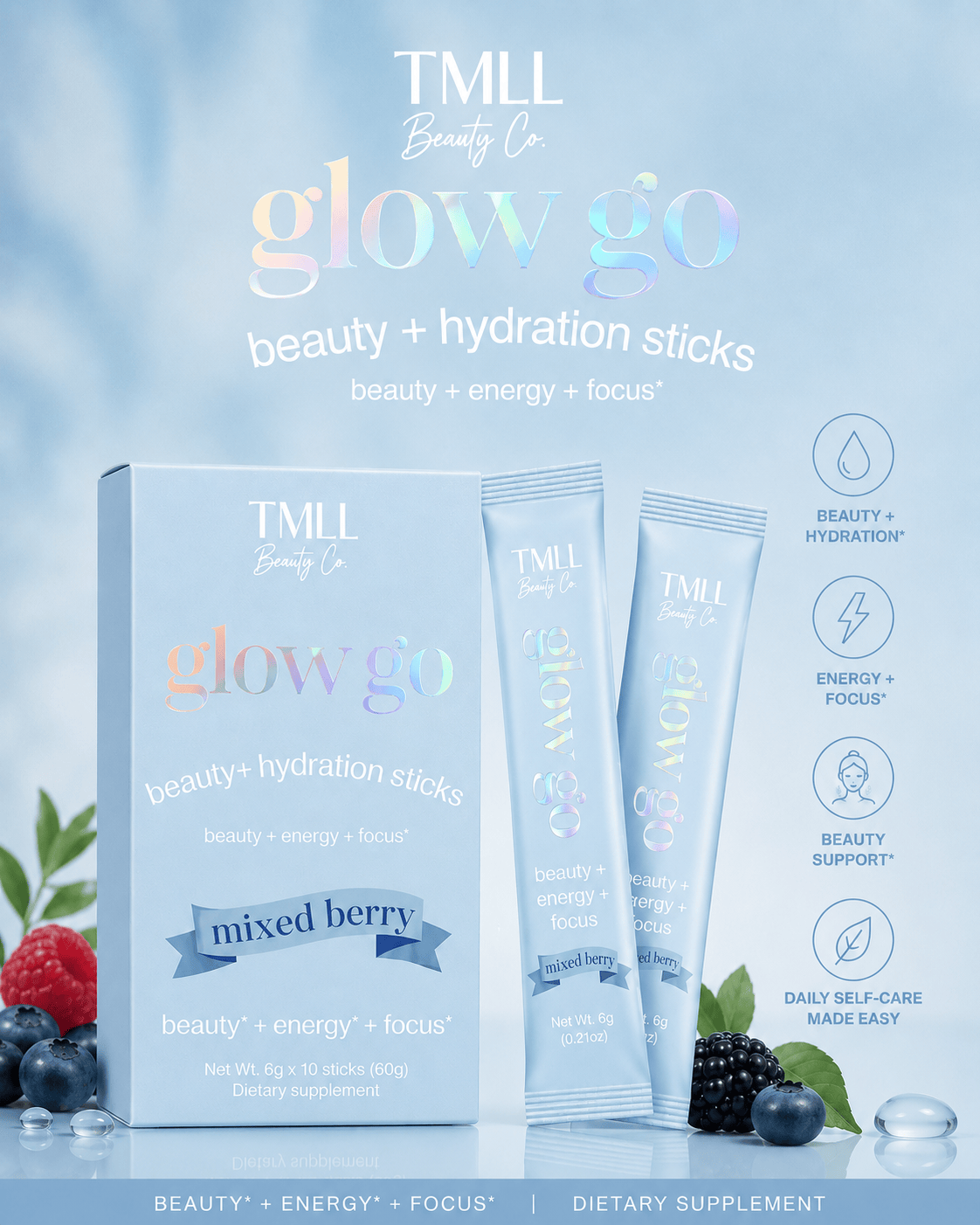 Glow Go Wellness Drinks - Berry Bliss