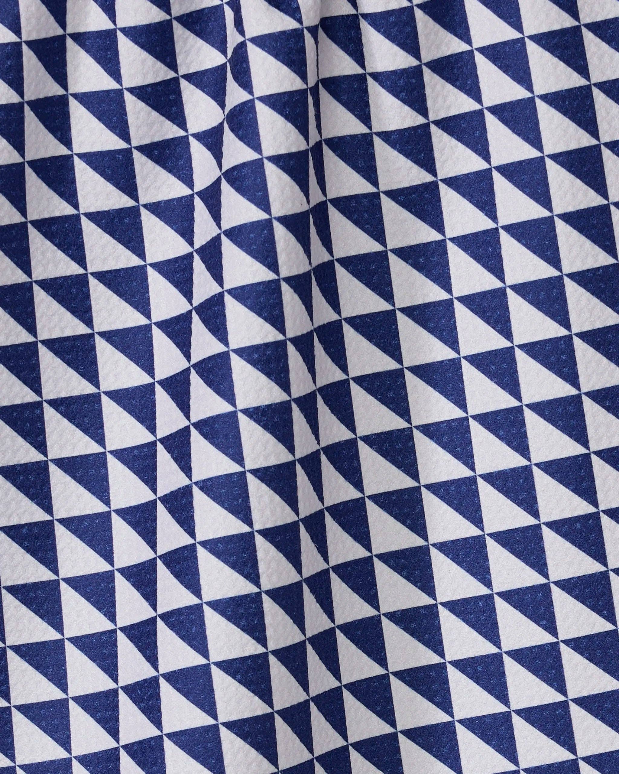 Geometry Blue Whirl Tea Towel