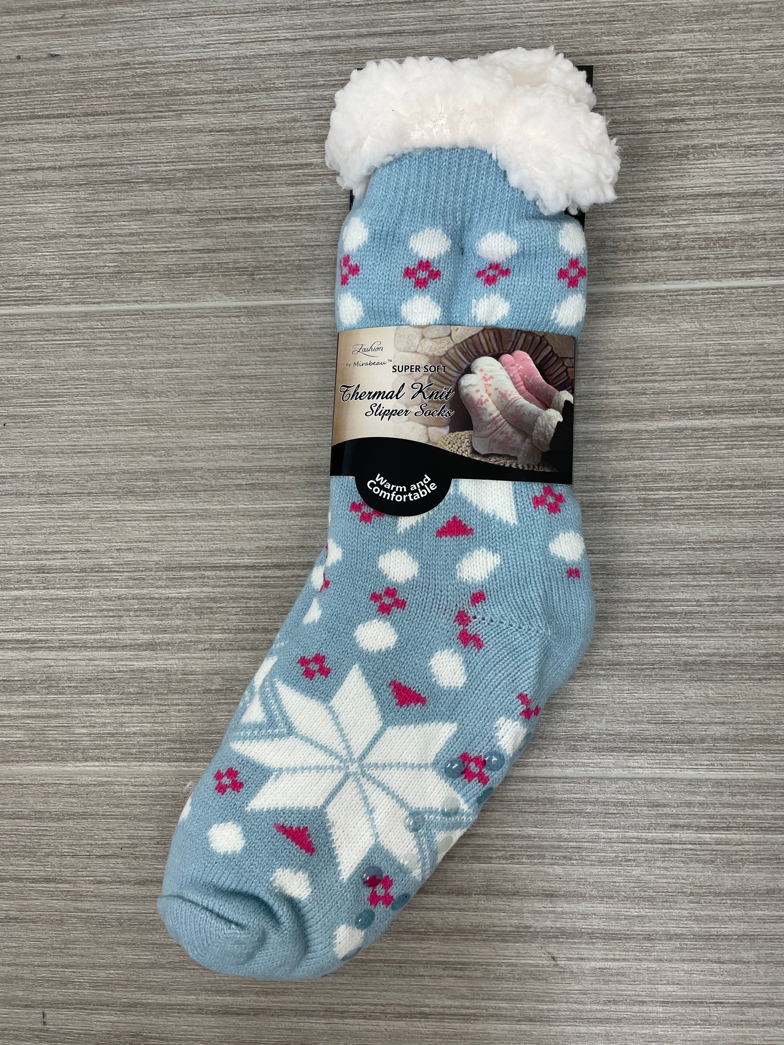Blue Snowflake Thermal Slipper Sock