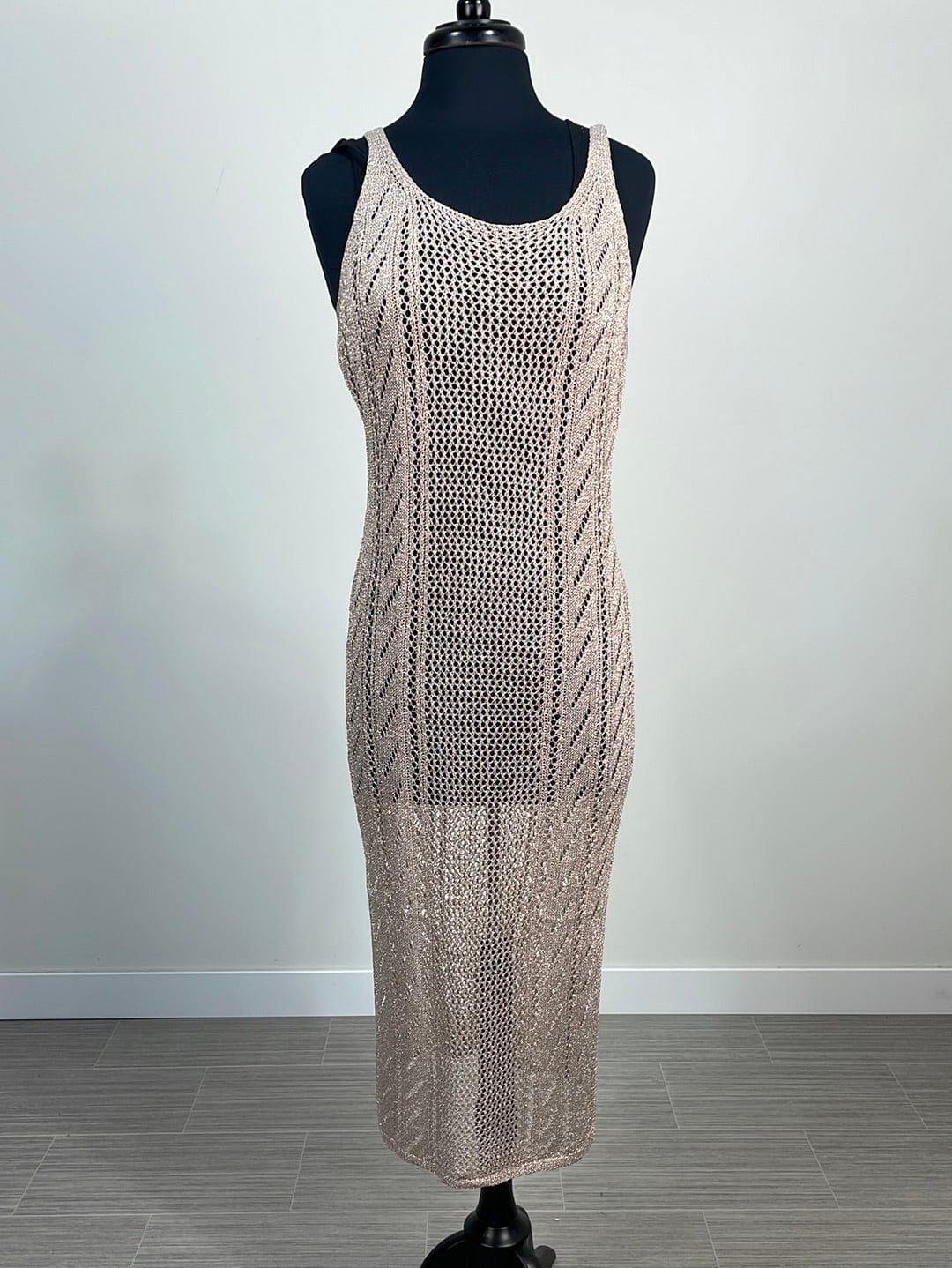 Metallic Knit Long Dress Cover Up