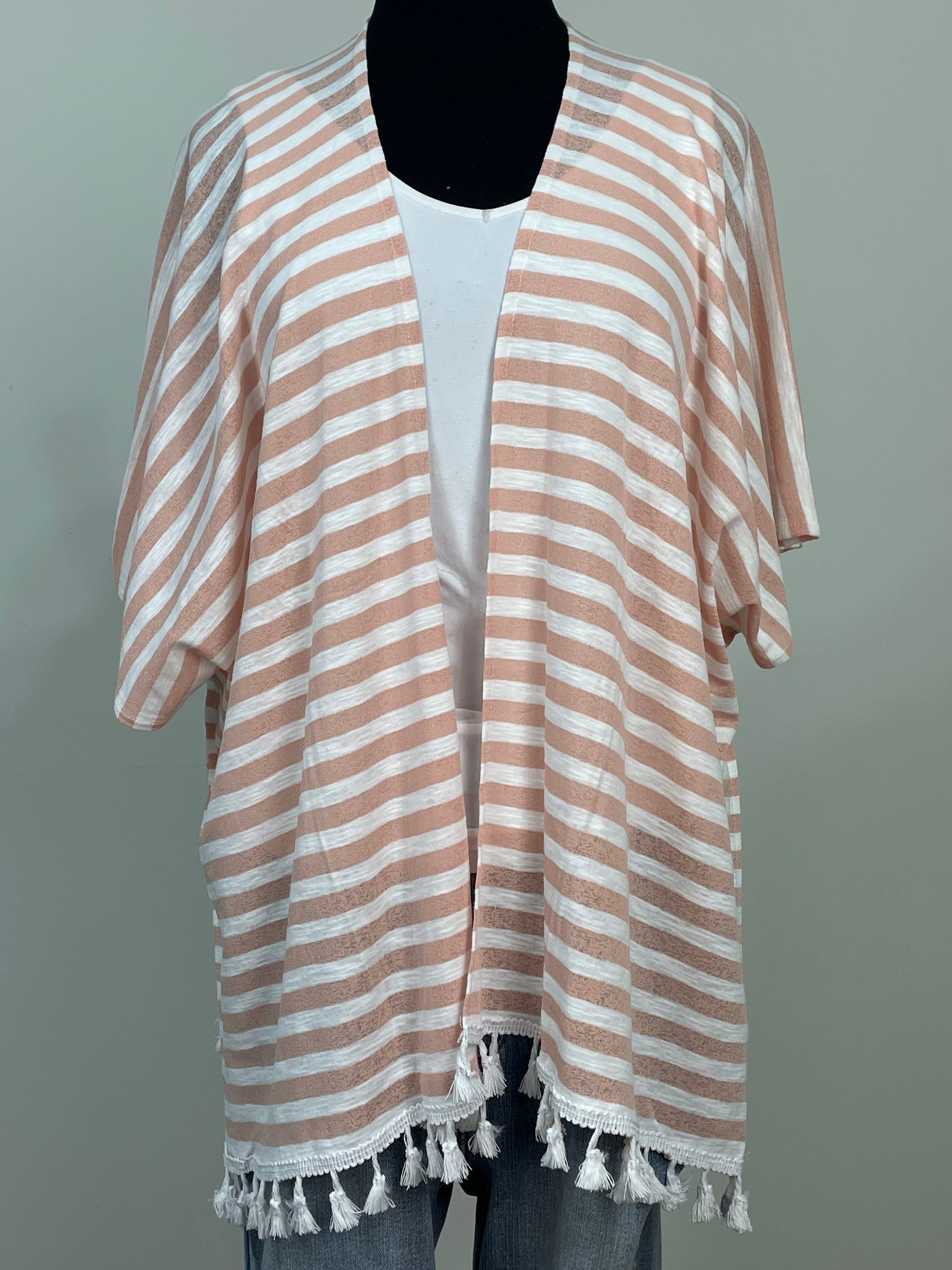Beige Stripe Kimono