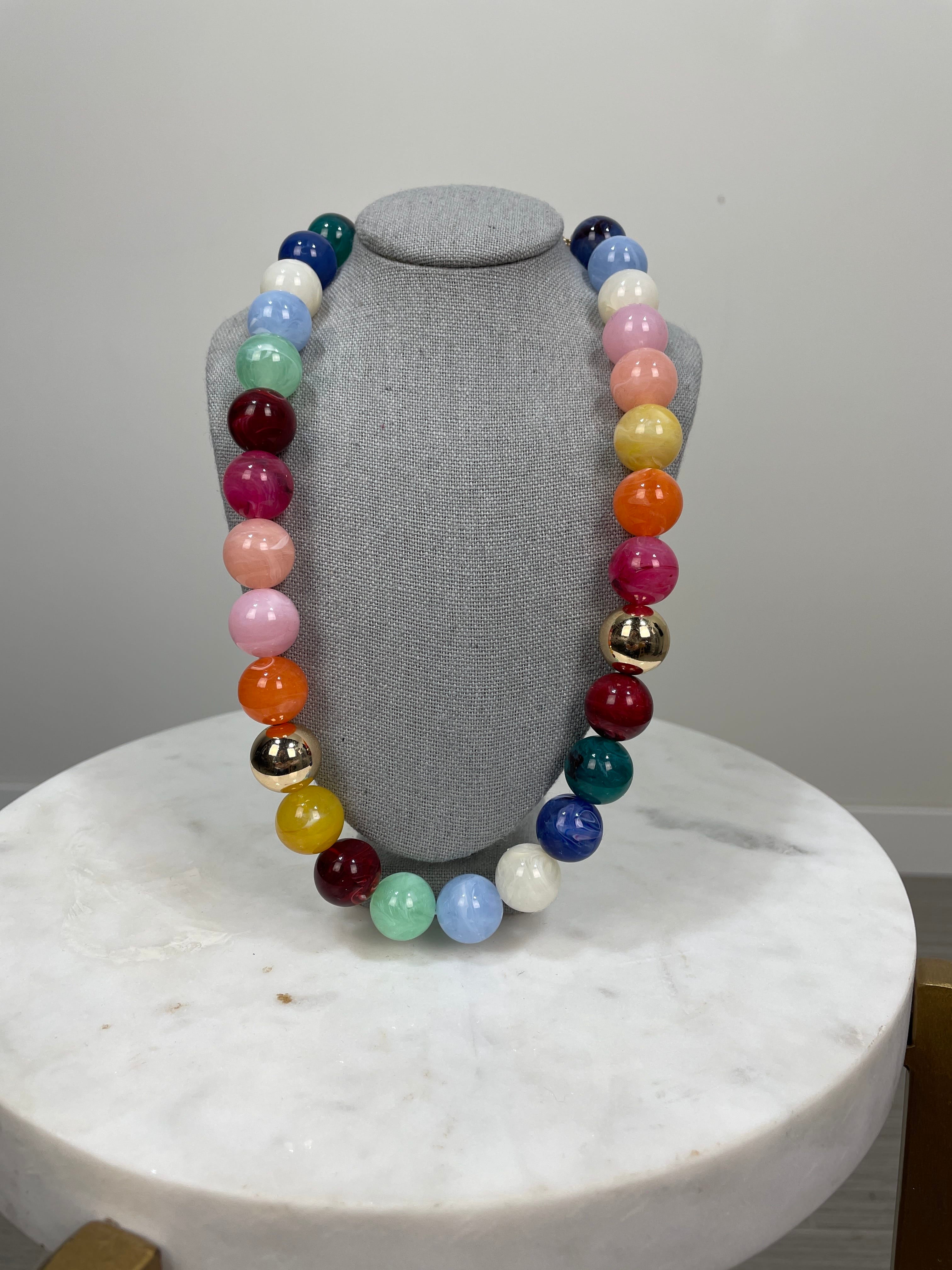 Bright Multi Gum Ball Necklace
