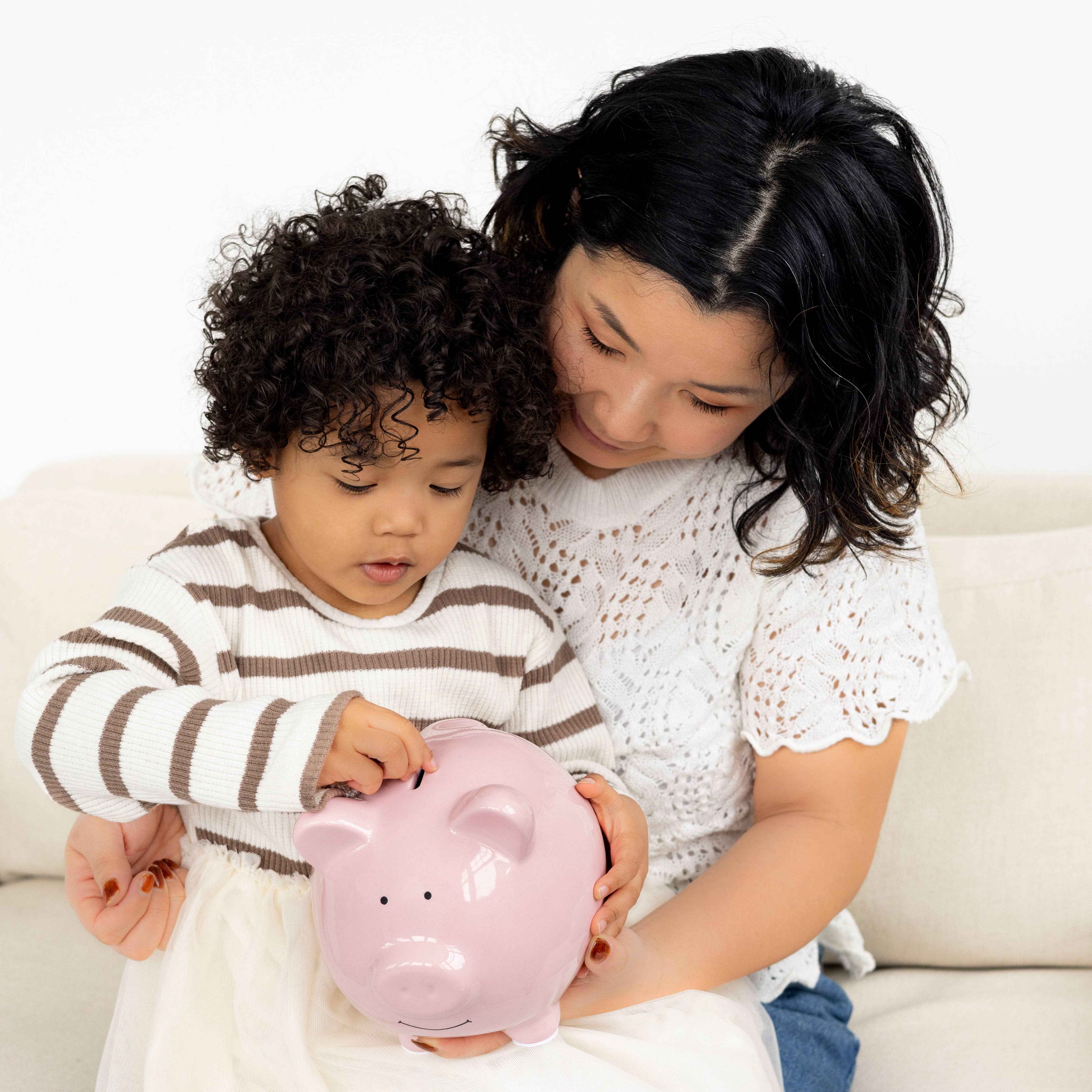 Ceramic Piggy Bank: Grey