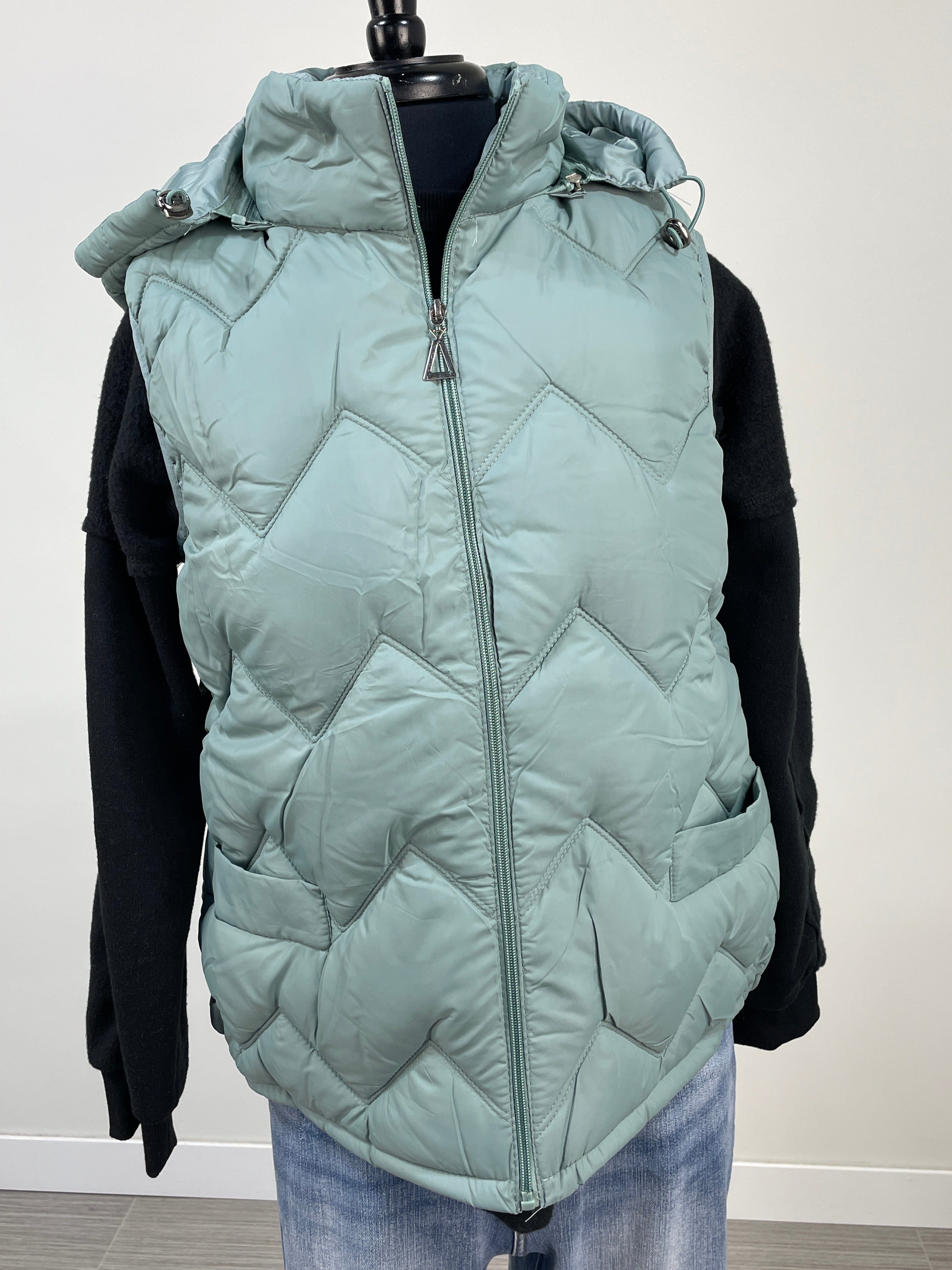 Teal Hooded Puffer Vest