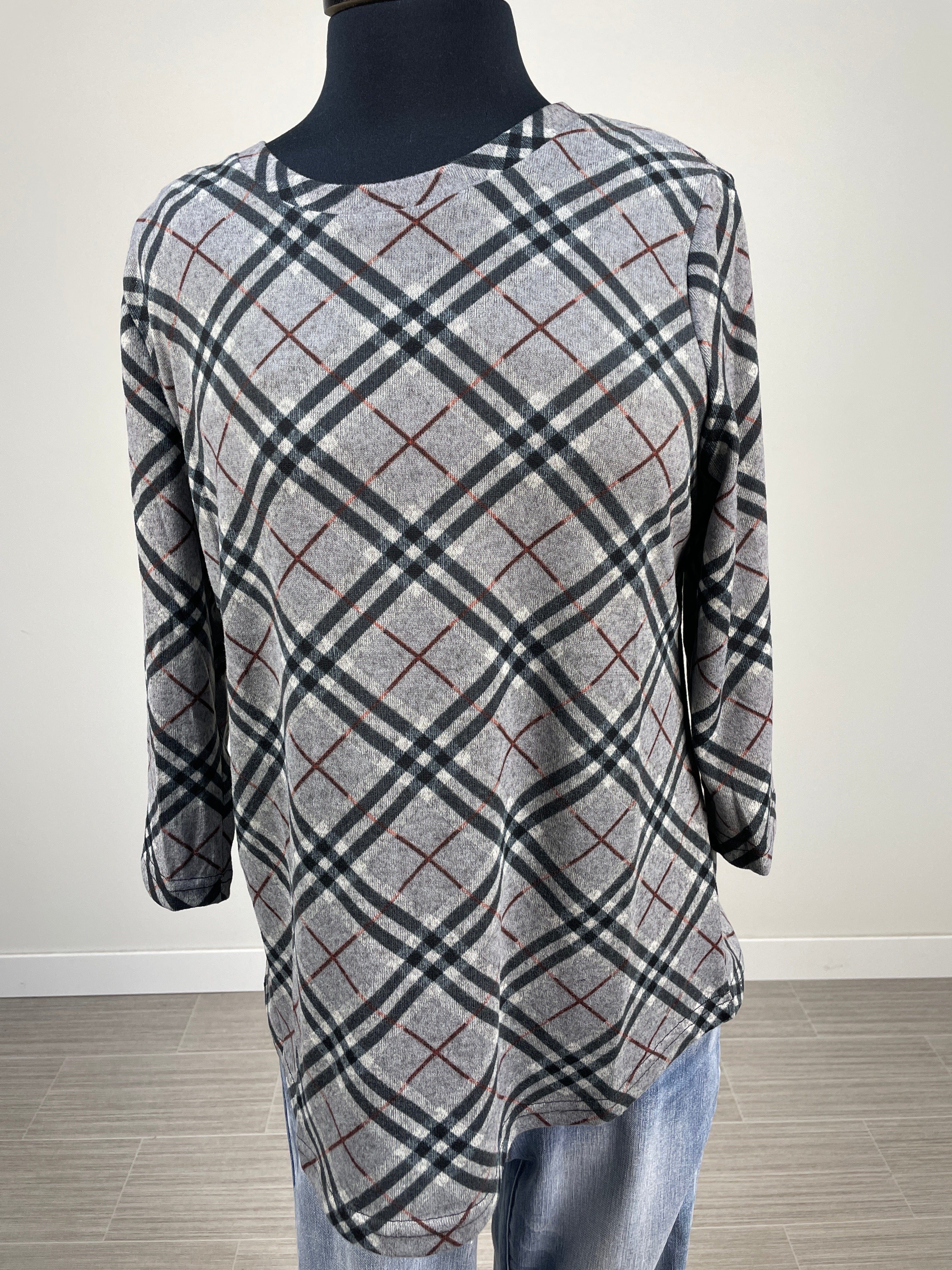 Designer Plaid Top