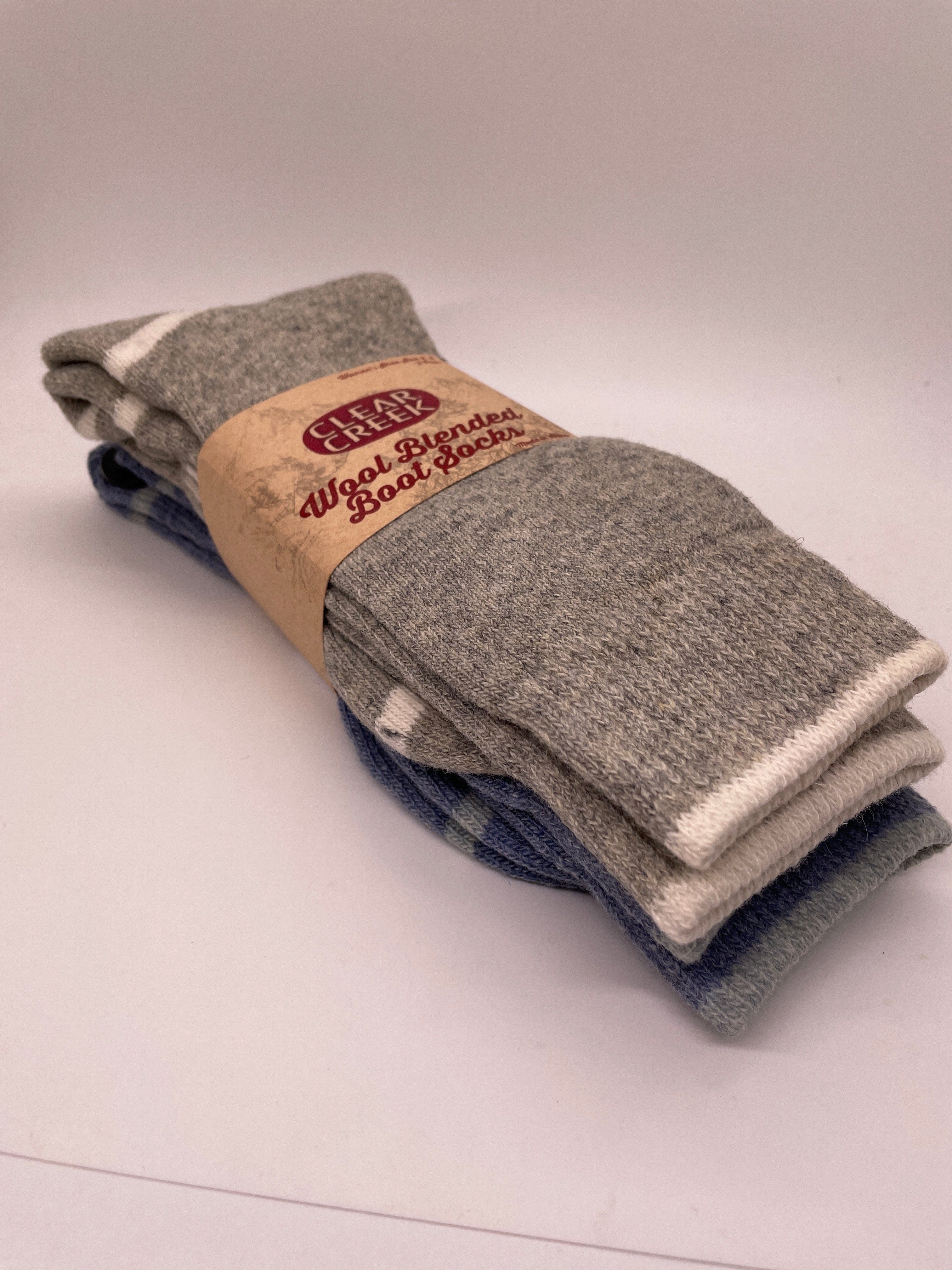 Grey Wool Blend Boot Sock Pack