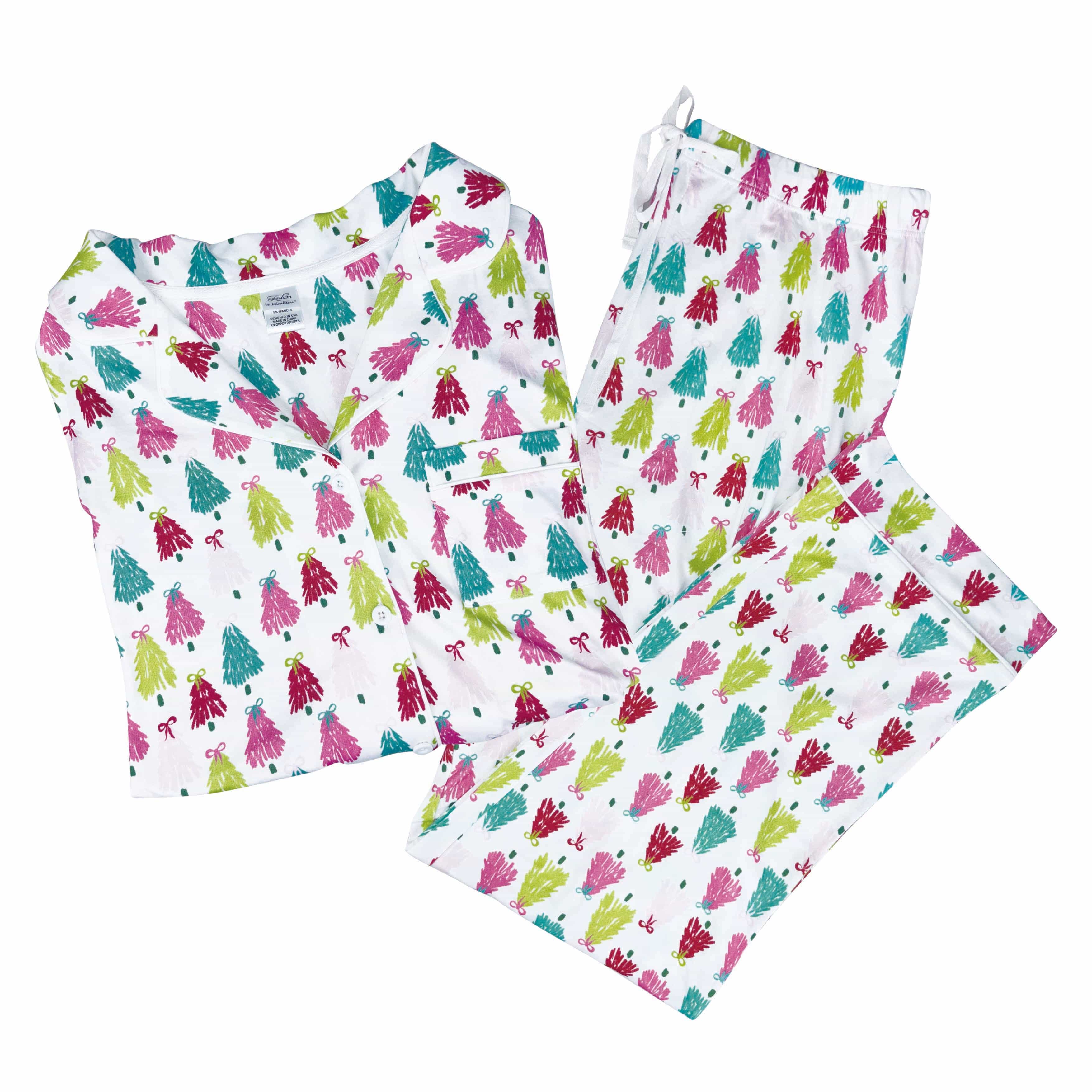 Merry & Bright Pines Button Down Loungewear Set