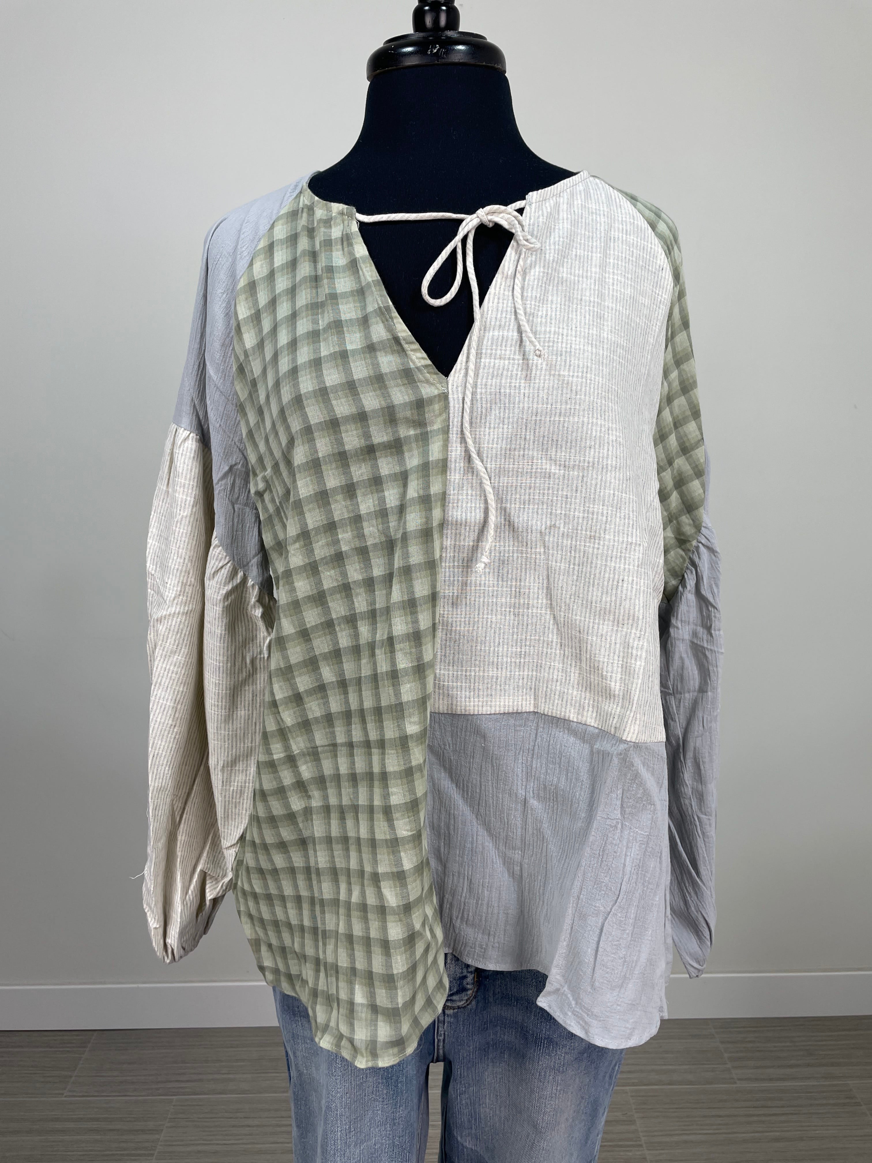 Blue Fog Multi Media Pullover Top