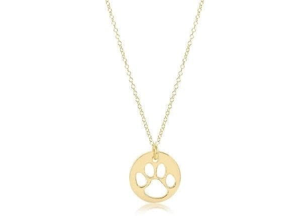 16" Necklace Gold - Paw Print