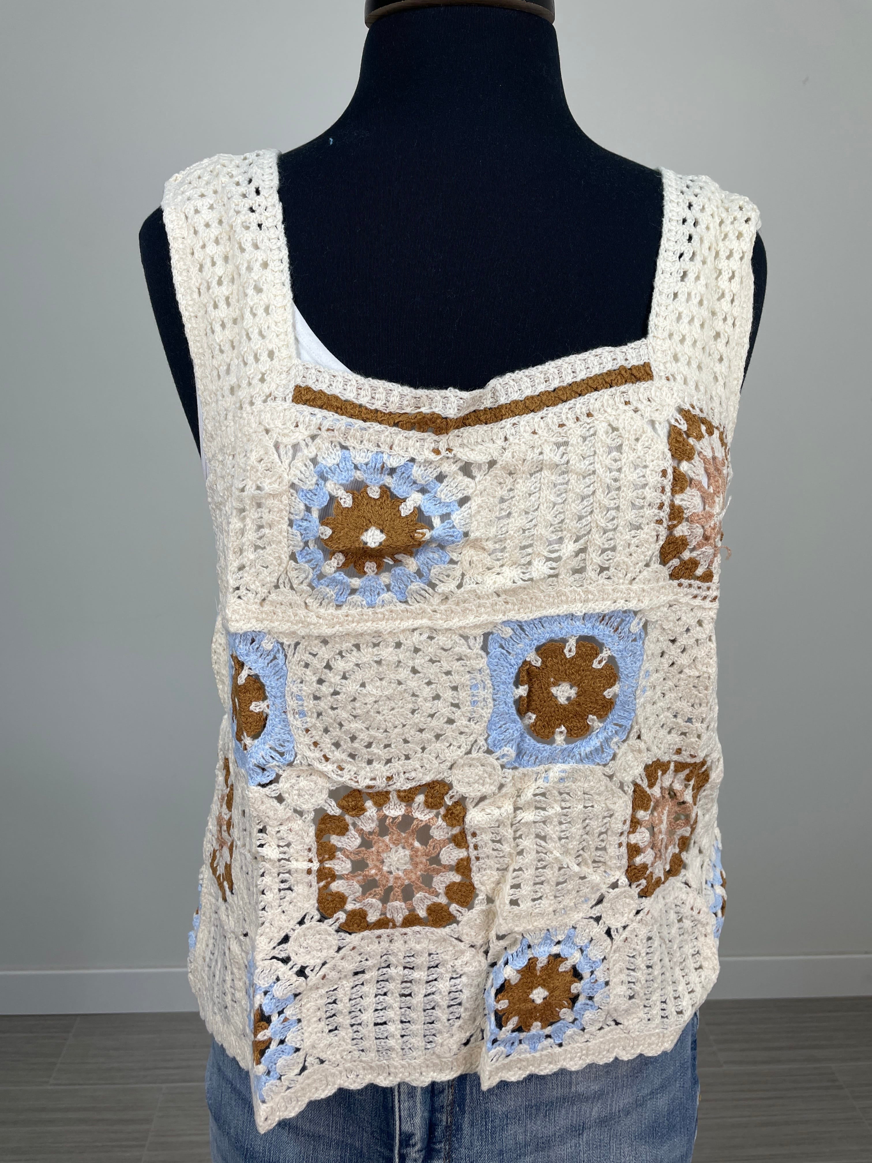 Light Blue Crochet Top