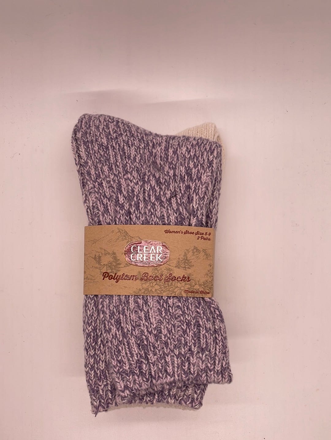 CC Purple & Ivory Marled 2 Pack Boot Sock