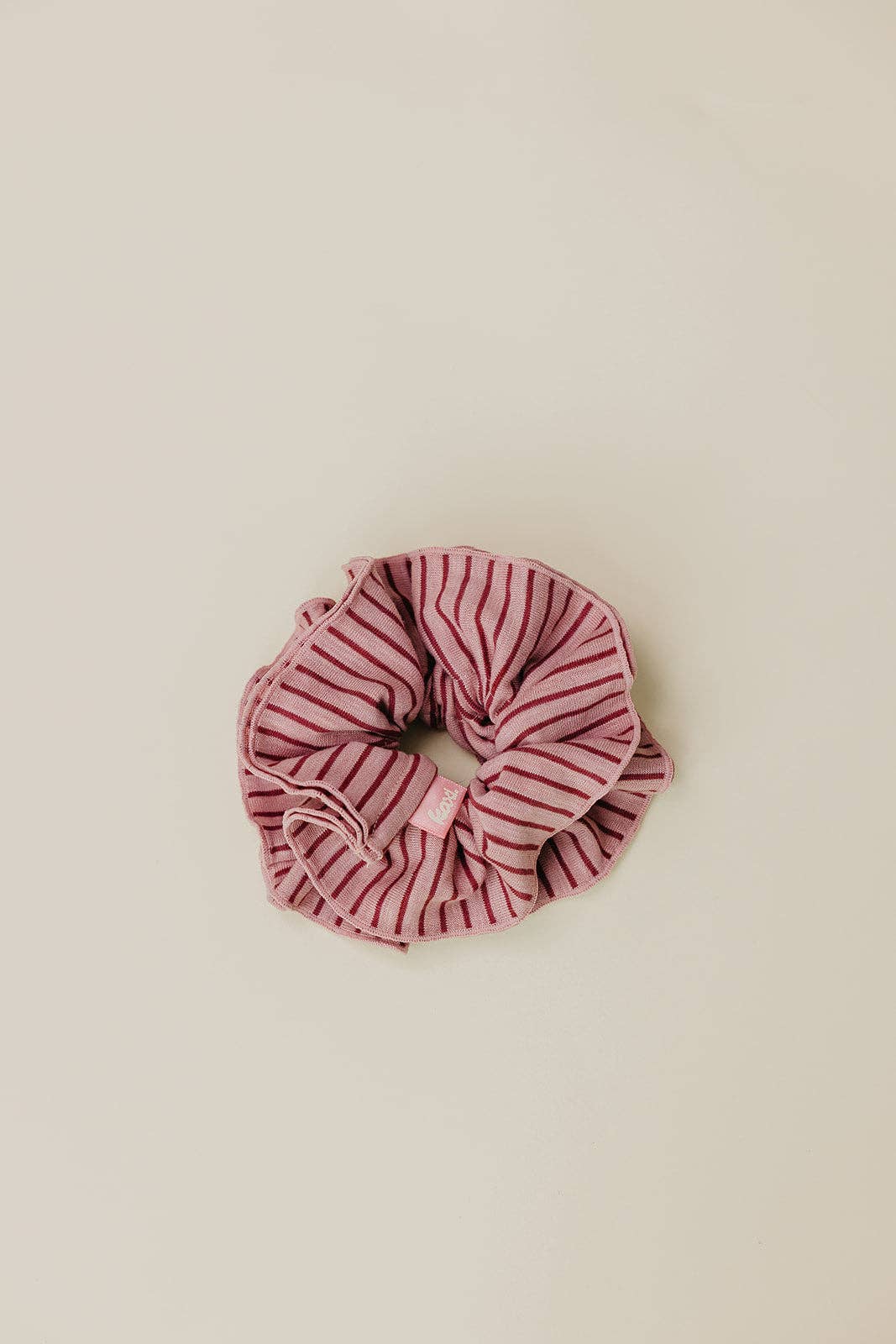 STRIPED CORSET SCRUNCHIE: PINK & MAROON