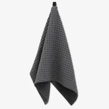 Geometry Charcoal Waffle Hand Towel