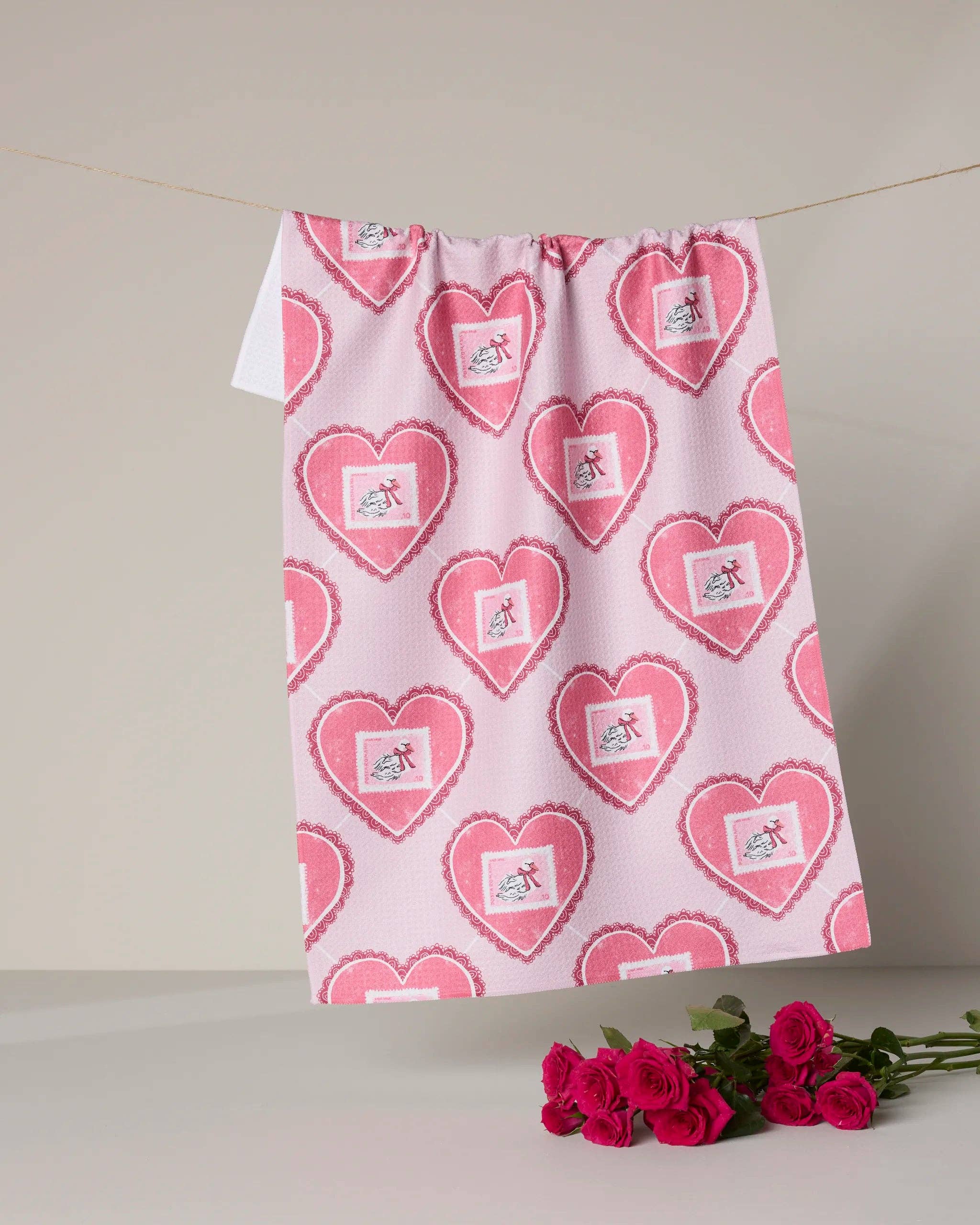 Geometry Swan Argyle Tea Towel