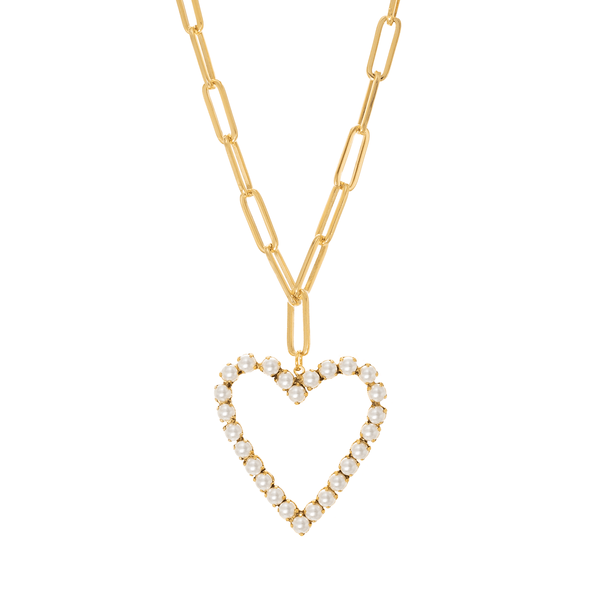 POP Heart Necklace in Pearls
