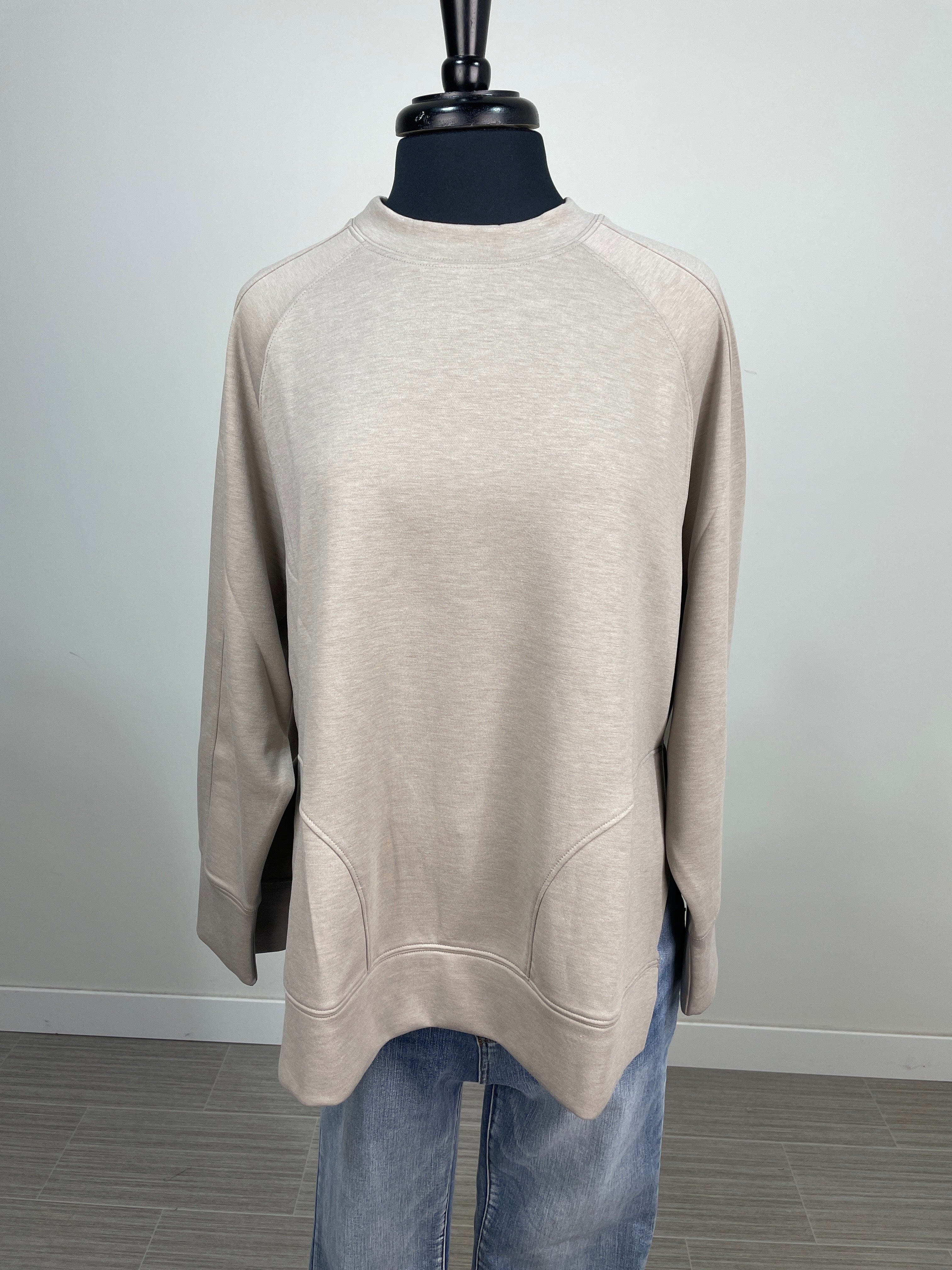 Ash Mocha Scuba Round Neck Pullover