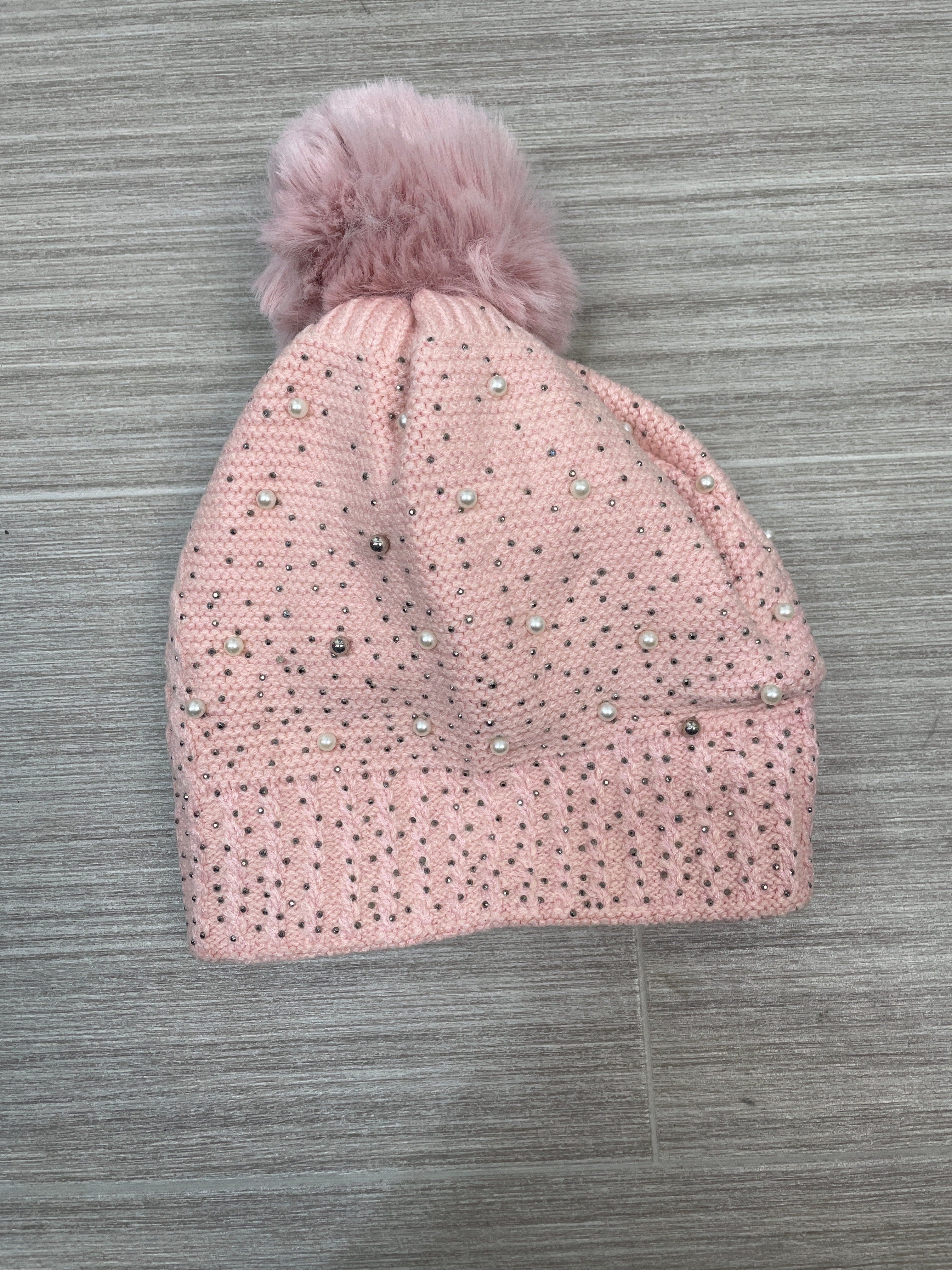 Pink Pearl Bling Fleece Lined Hat