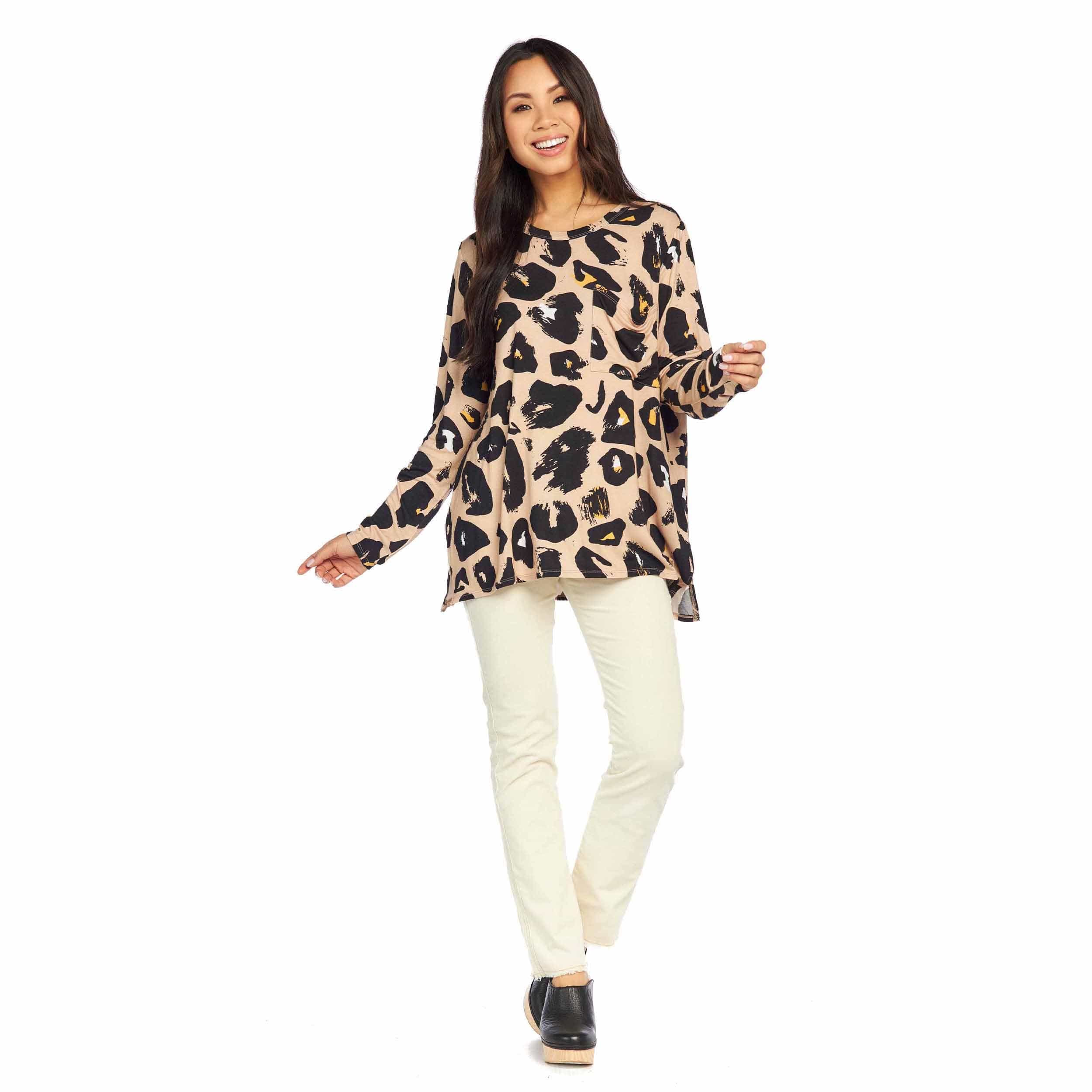 Tan Leopard Holland Top