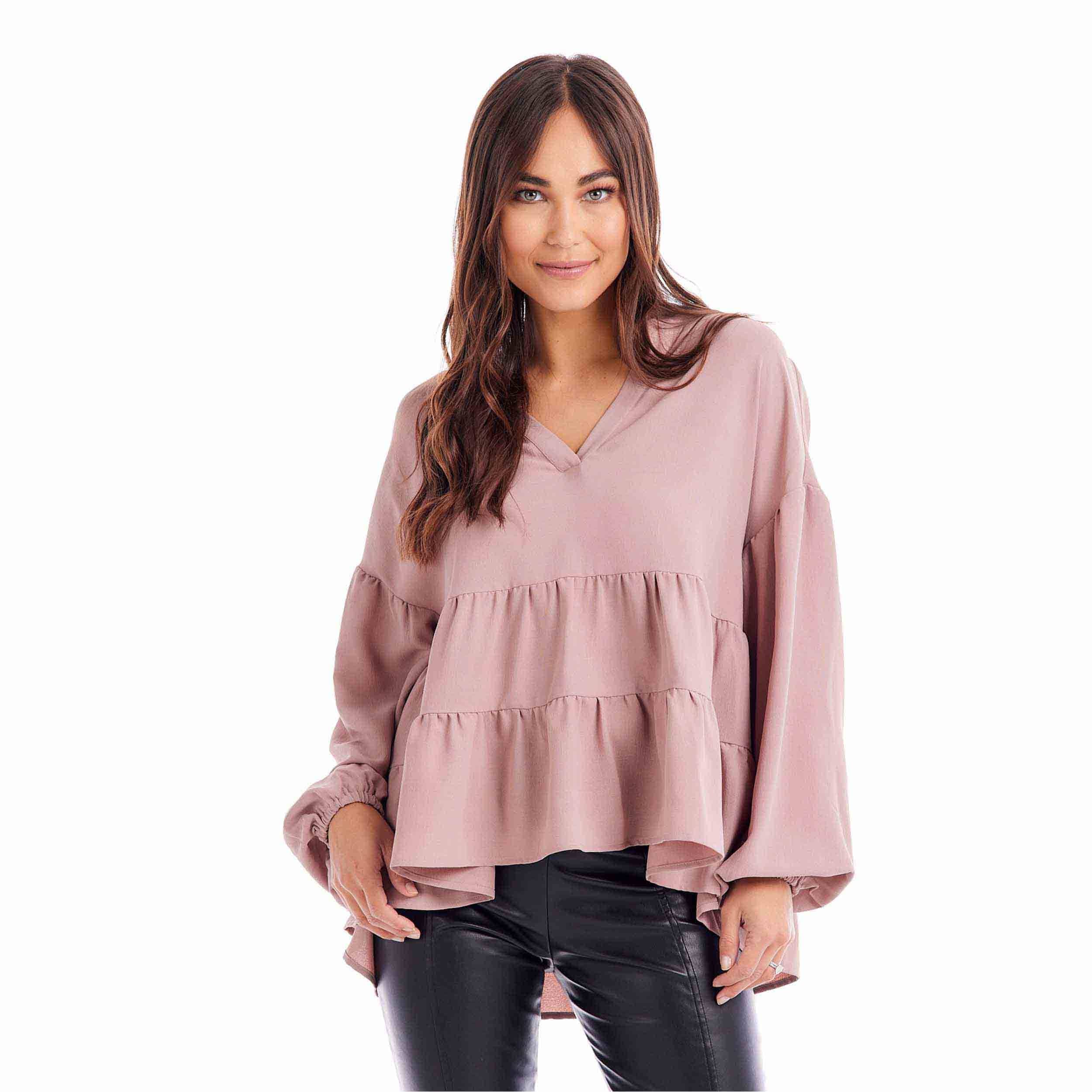 Blush Orleans Flounce Top