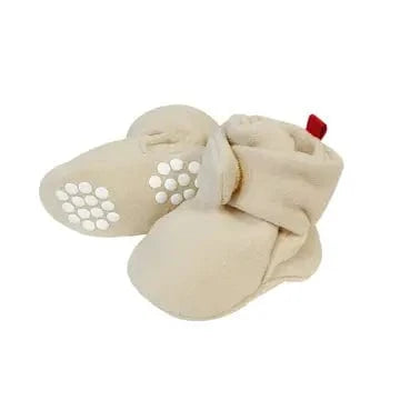 Beige Wrapables Fleece Baby Booties with Anti-Skid Bottoms