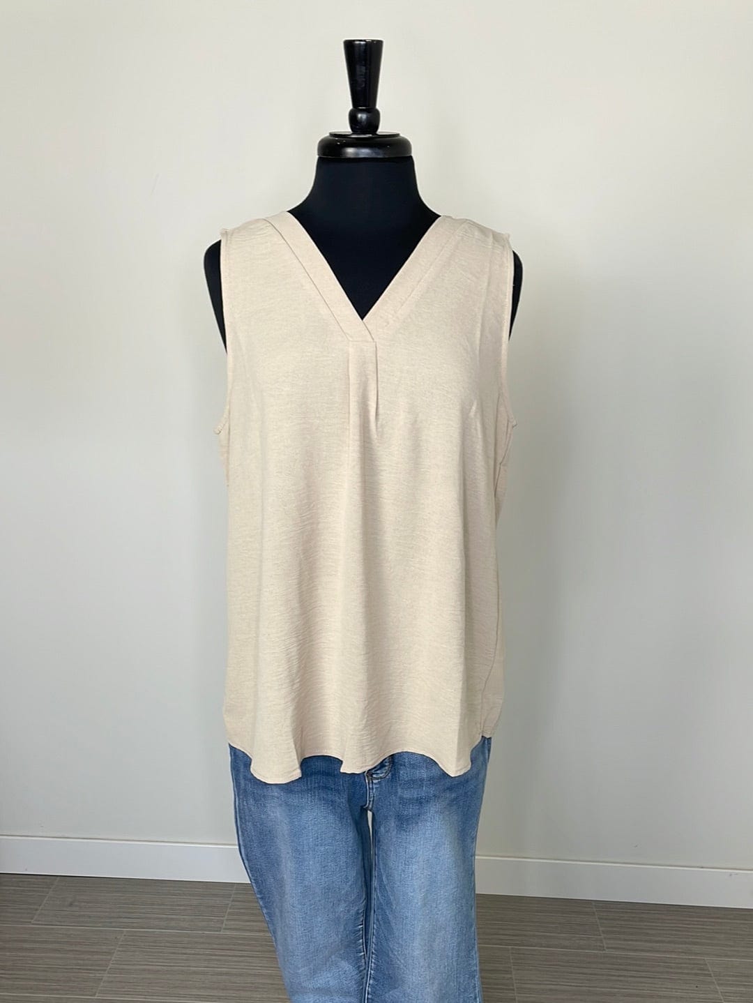 Taupe Breeezy Vneck Tank