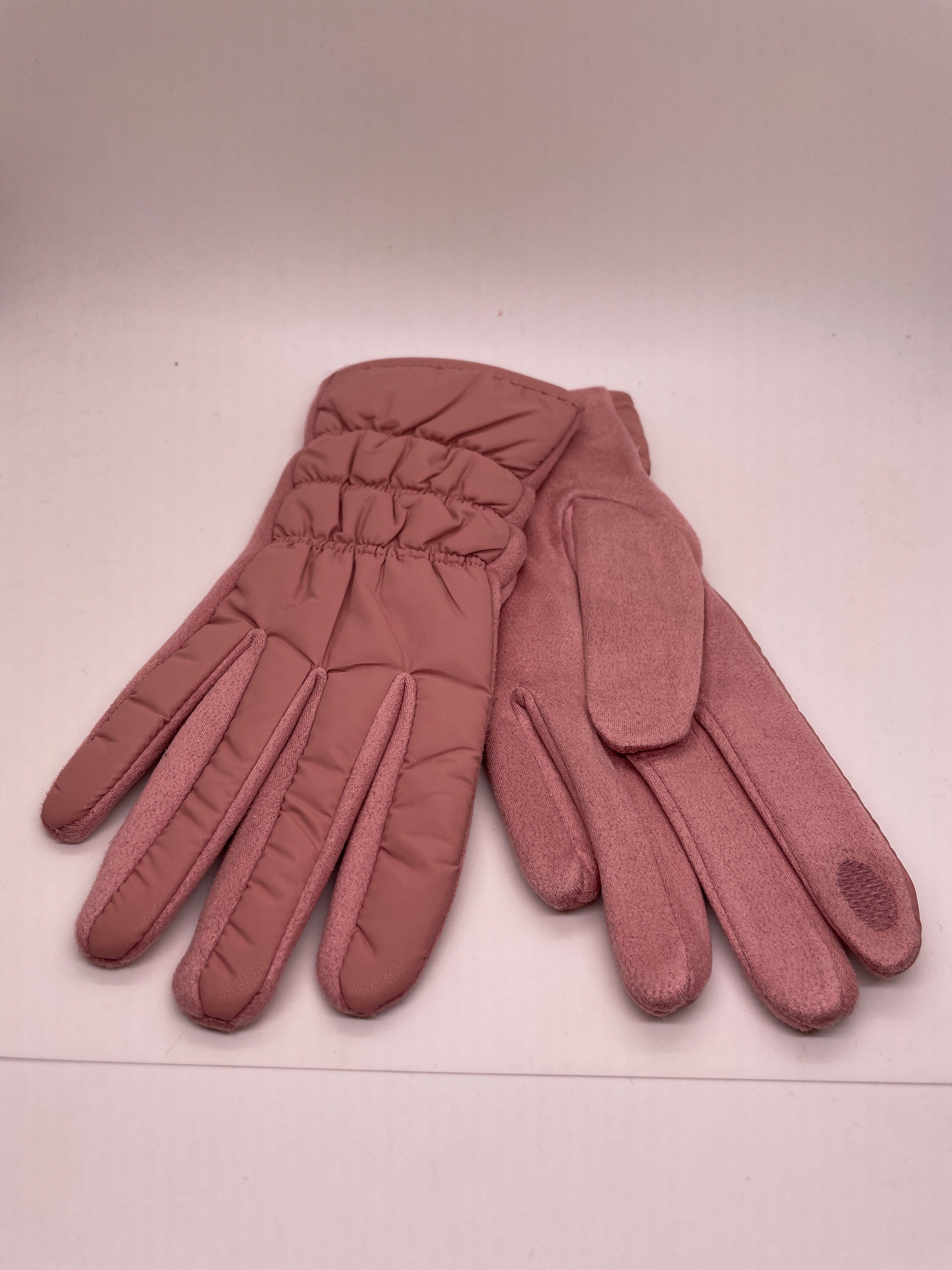 Dusty Rose Matte Puffer Glove