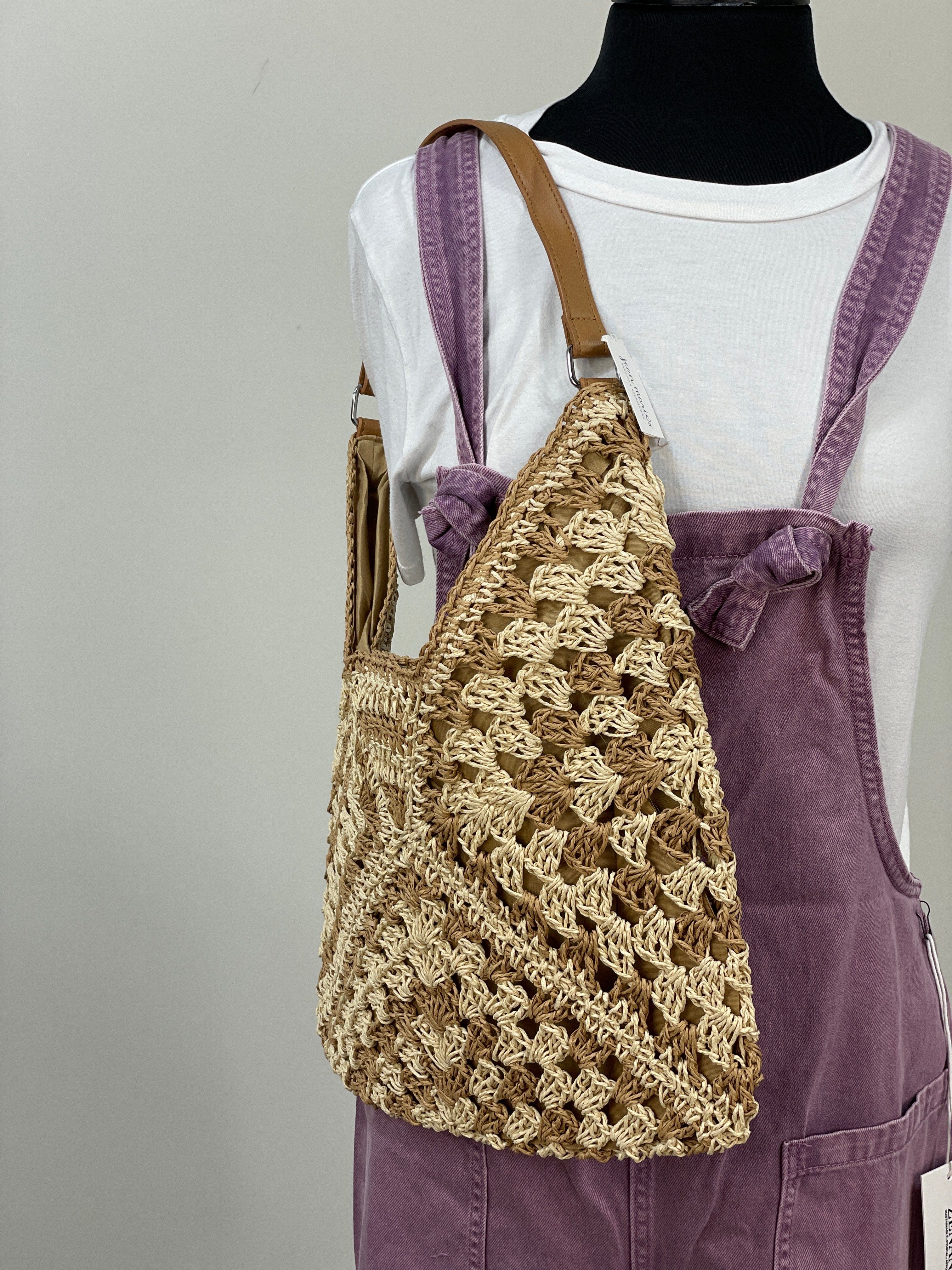 Mocha Woven Crochet Bag