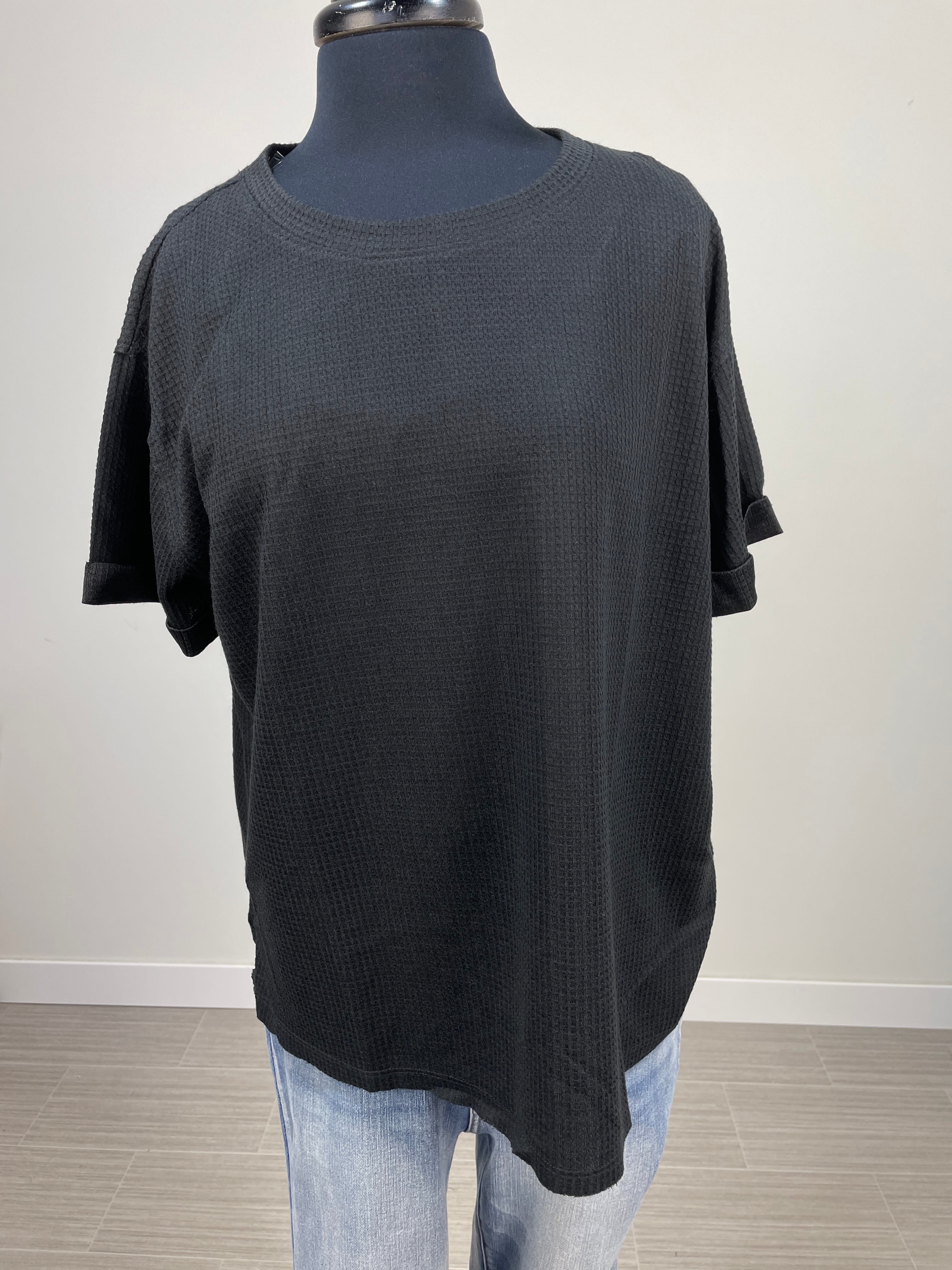 Black Waffle Tee