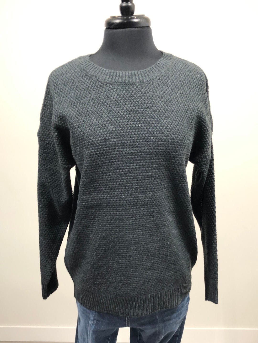 Charcoal Round Neck Basic Sweater