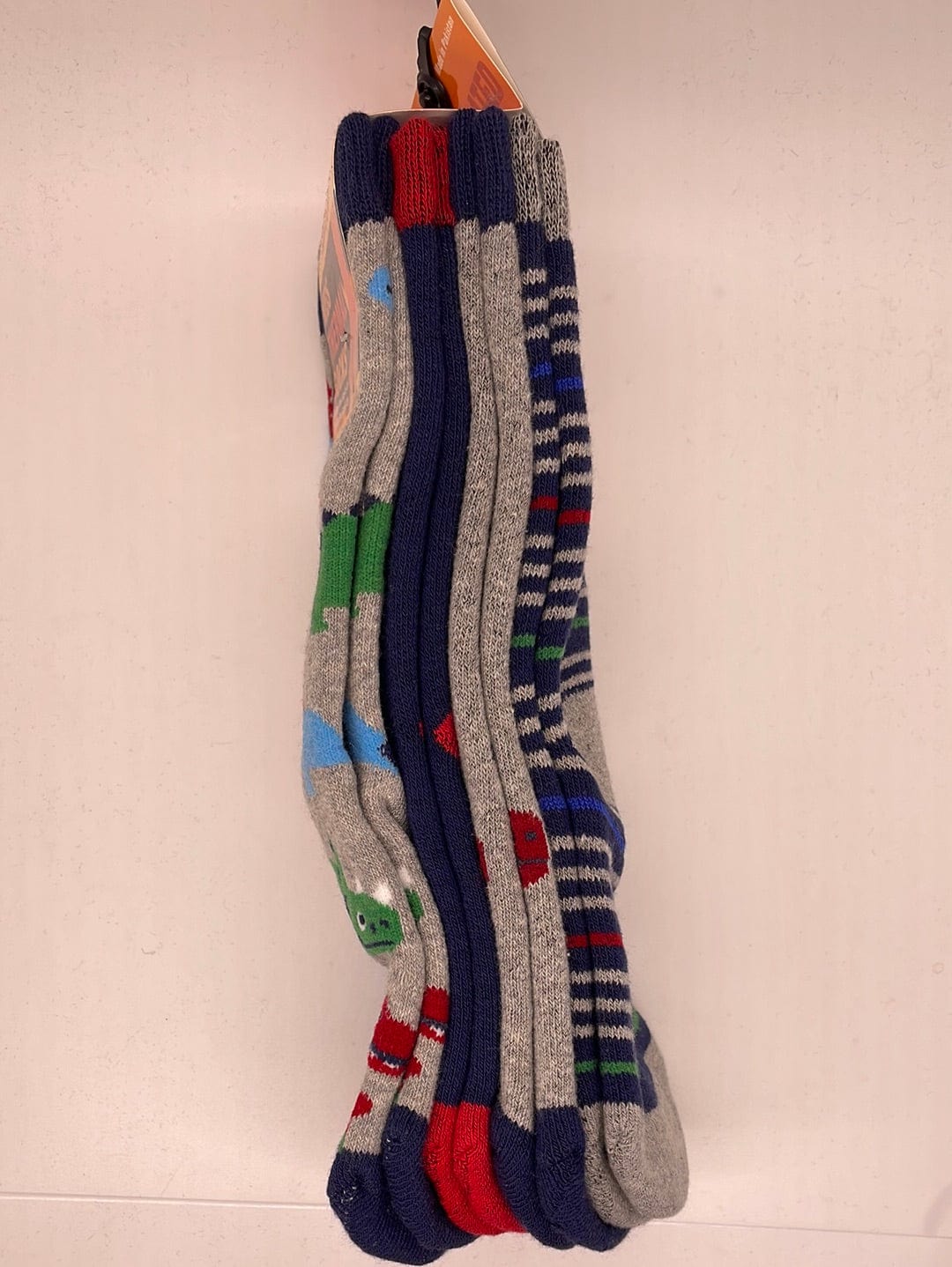 PE Blue Printed 4pk Kids Thermal Socks 4 1/2-8 1/2
