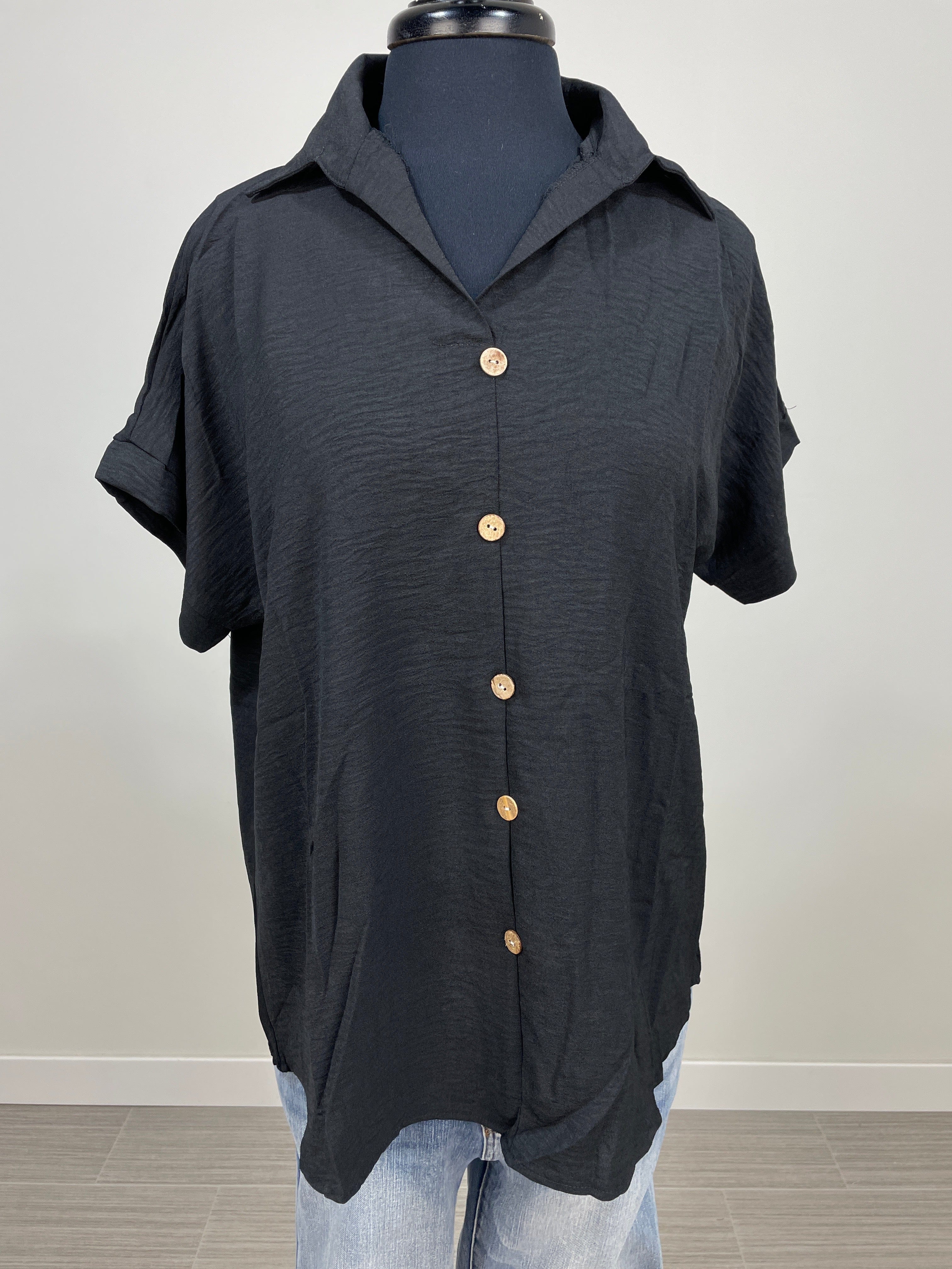 Black Button Up Blouse