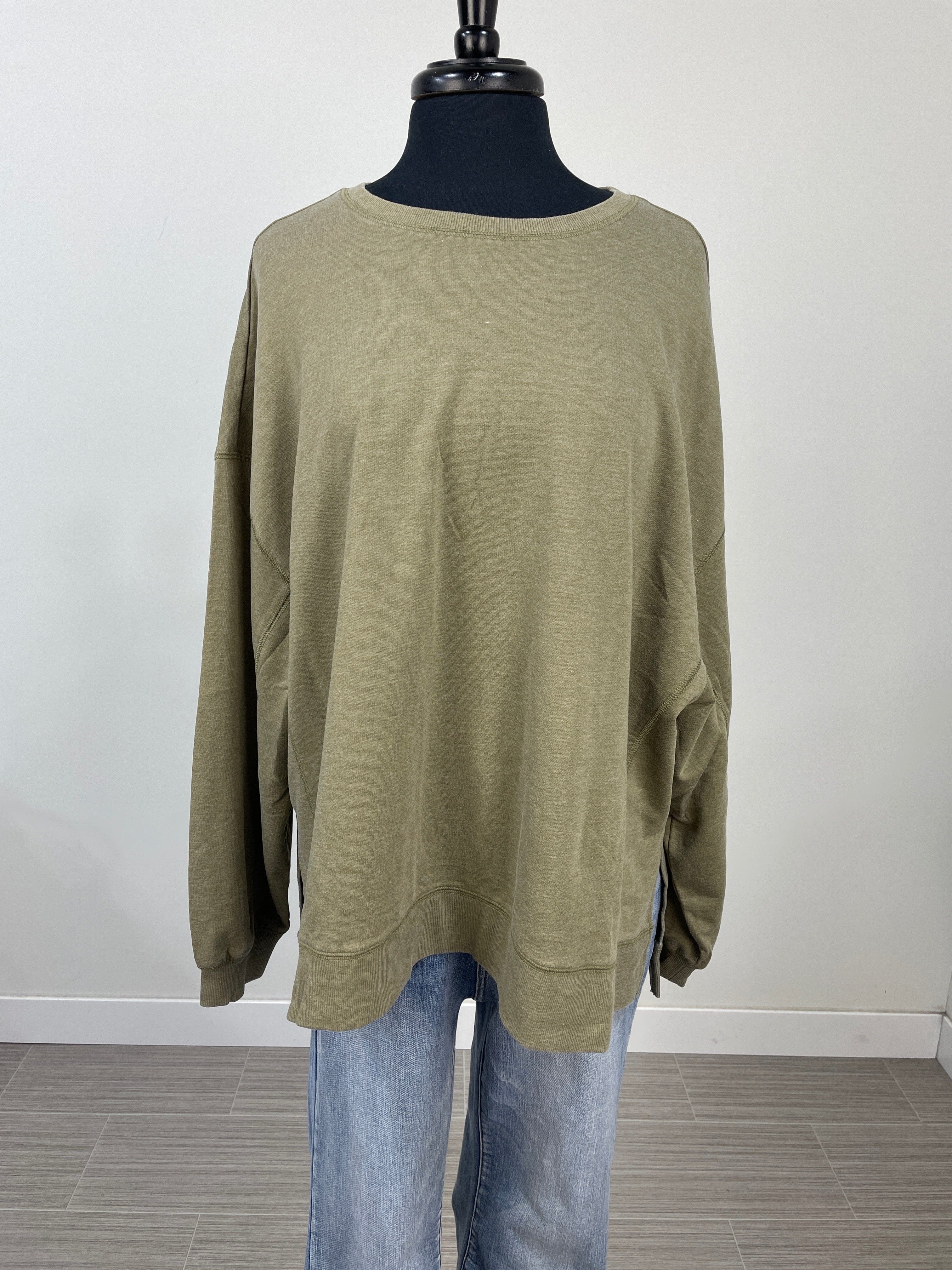 Heathered Olive Comfy Pullover