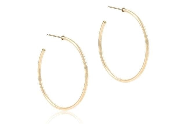Round Gold 1.25" Post Hoop - 2mm Smooth