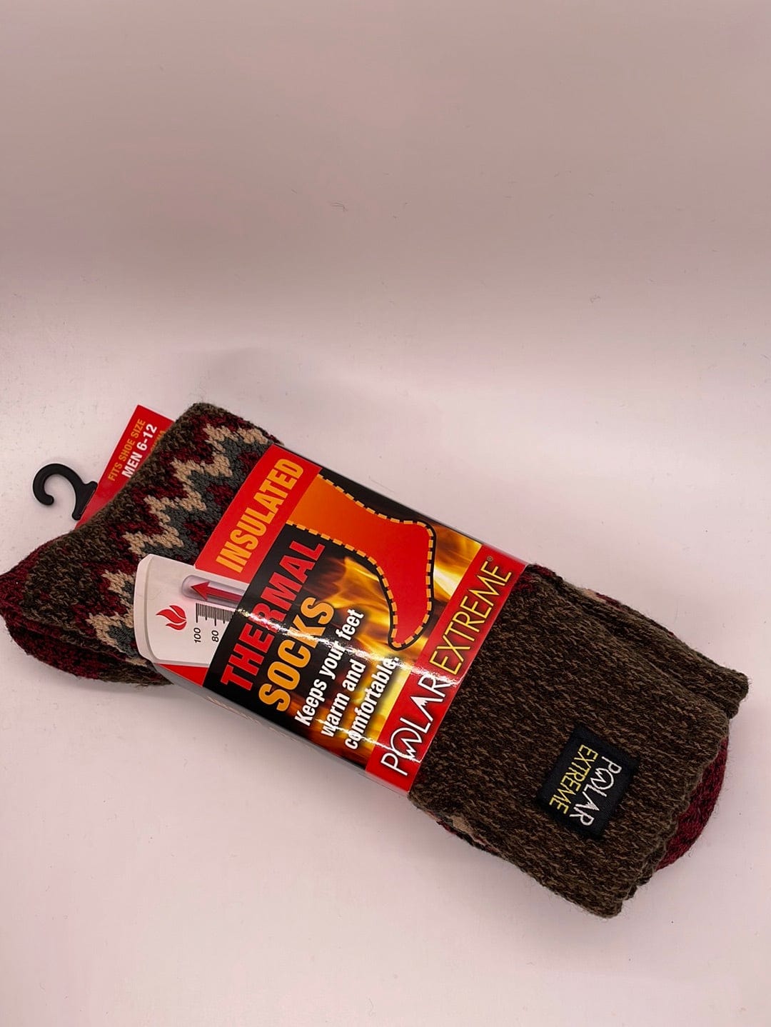 Polar Extreme Heat Men's Brown Snowflake Sock