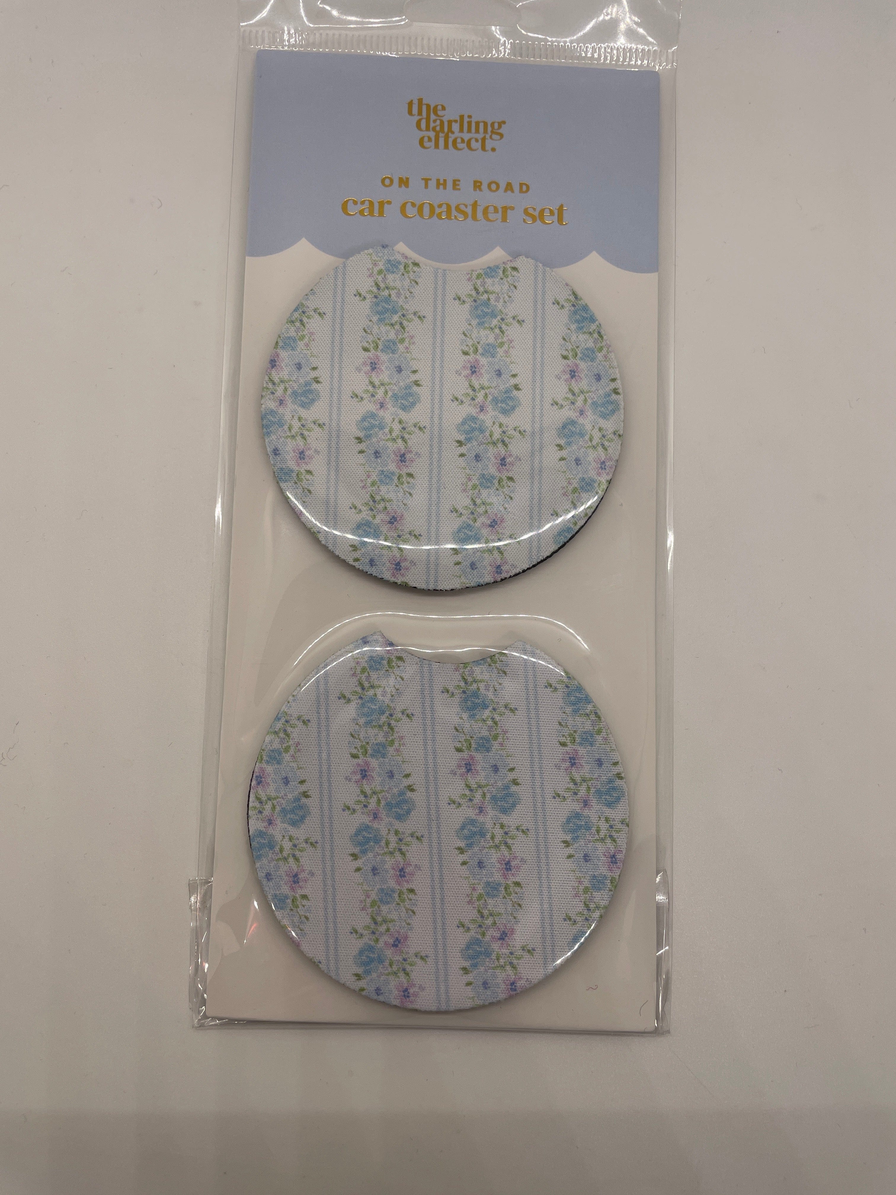 On The Road Car Coaster Set - Petal Parade Blue