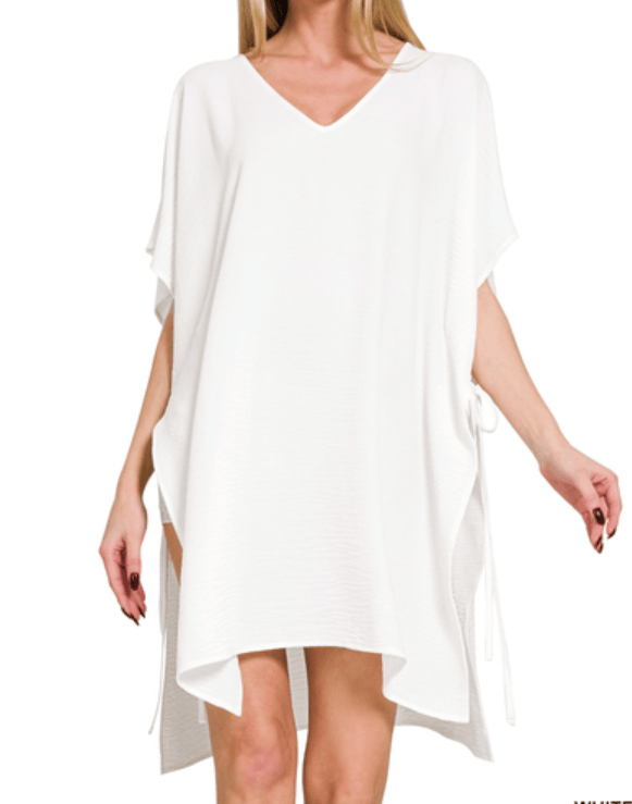 White Tie Side Cover Up