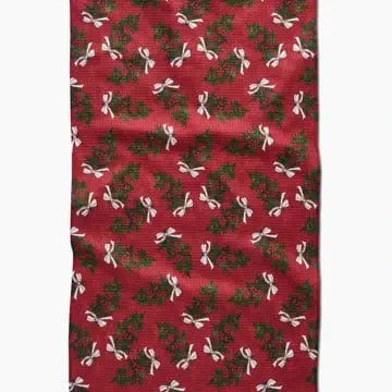 Christmas Berry Bow Tea Towel