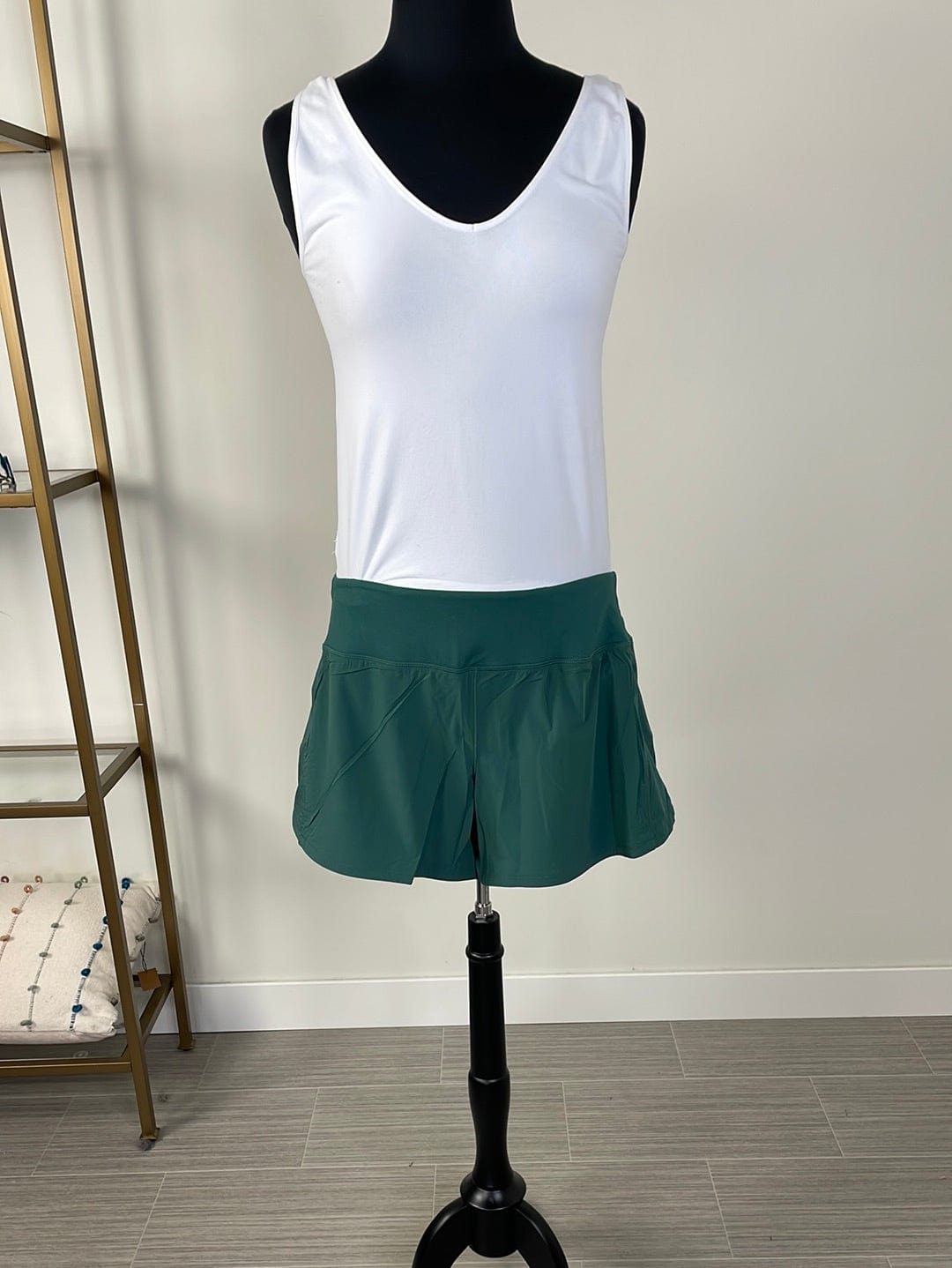 Everglade Green Stretch Woven Active Shorts