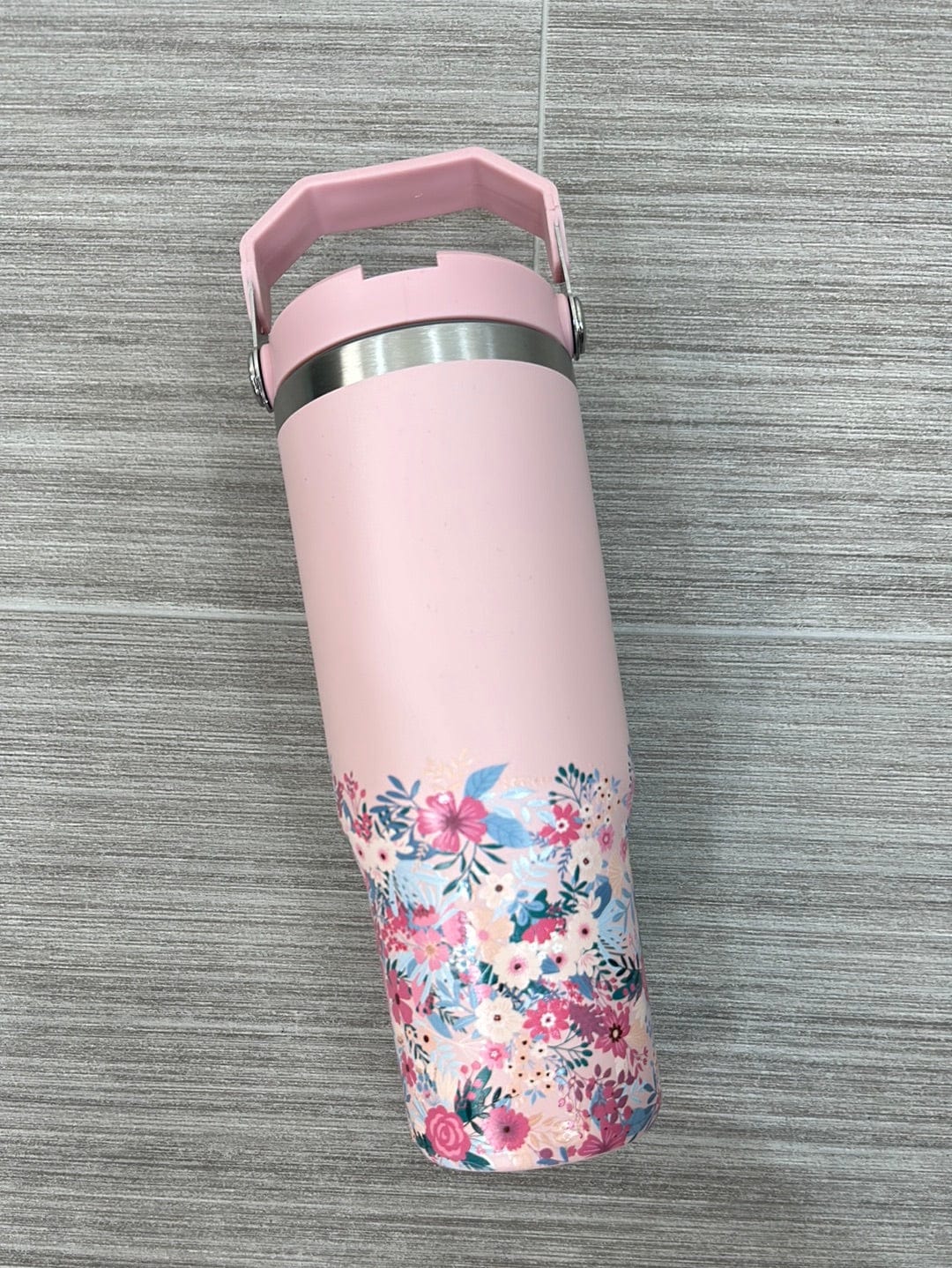 Pink Floral Water Bottle