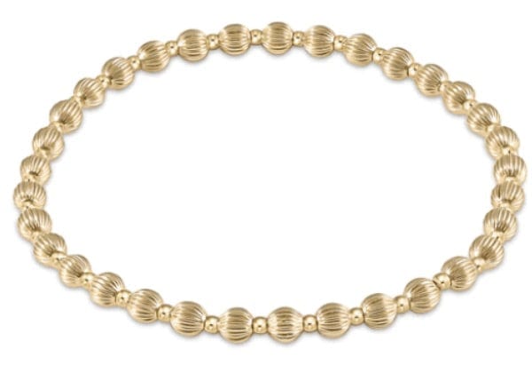 Dignity Grateful Pattern 4mm Bead Bracelet - Gold