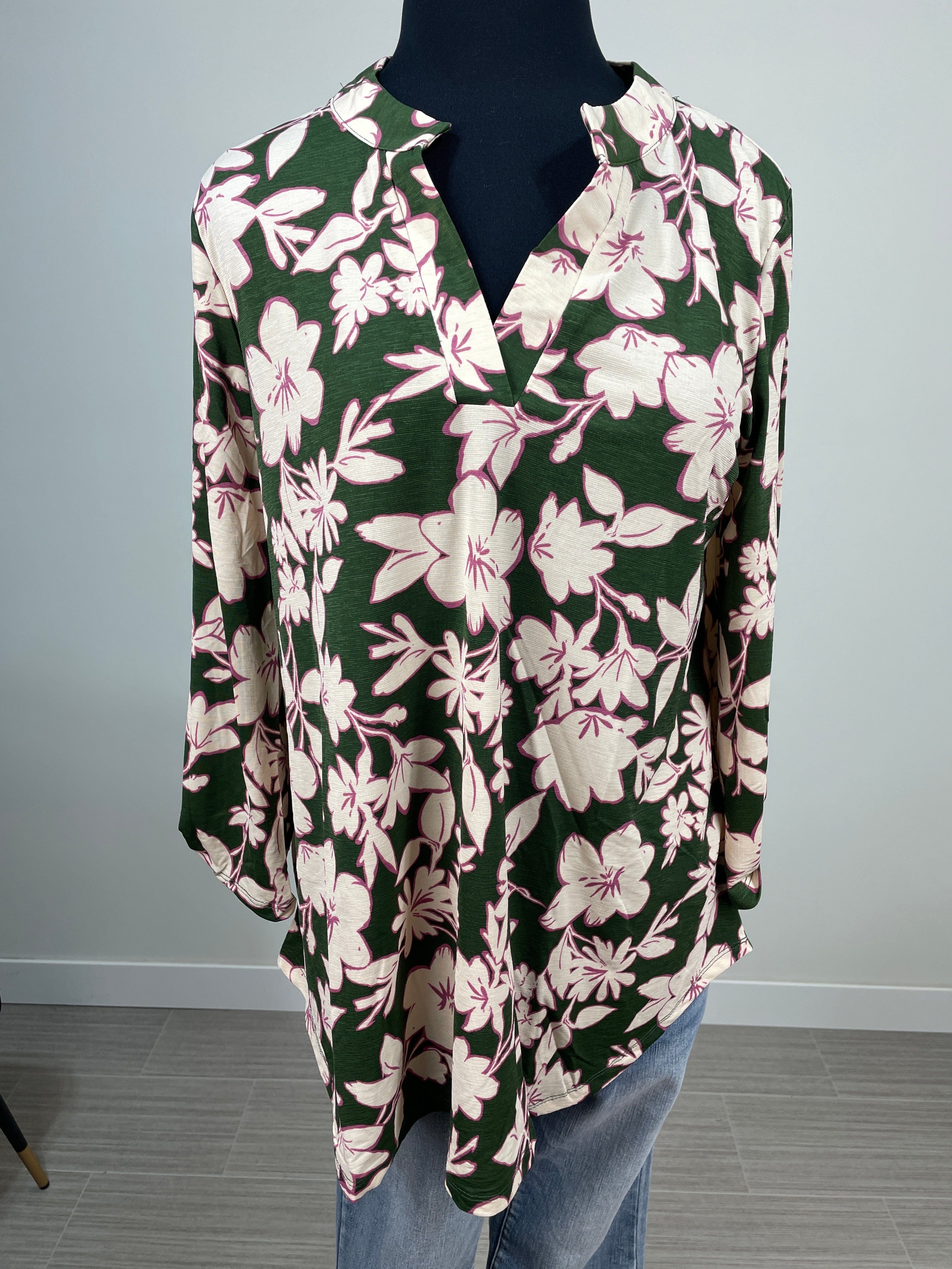 Olive & Cream Florals Lizzy Blouse