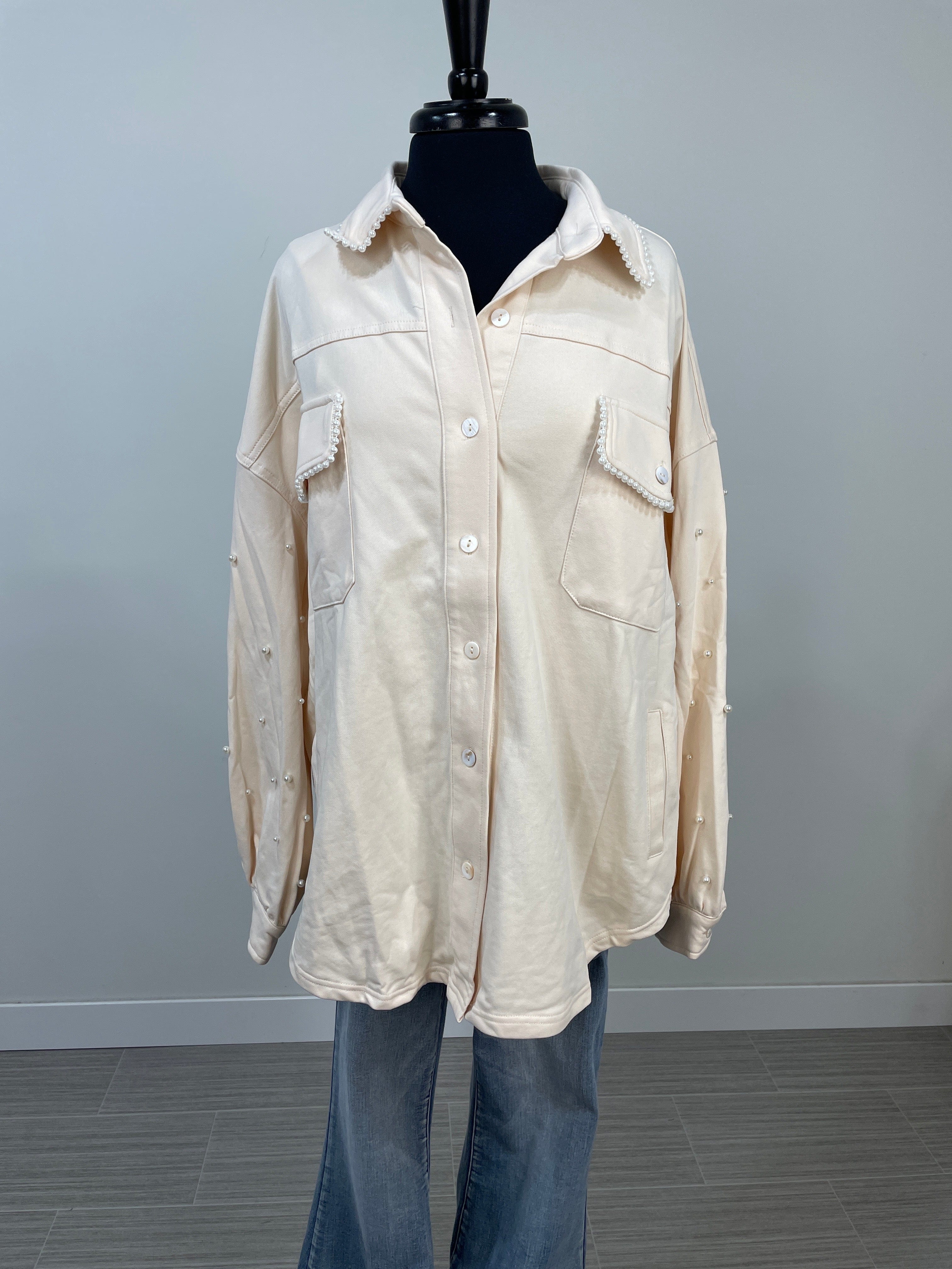FINAL SALE-Slightly Imperfect Cream Shacket