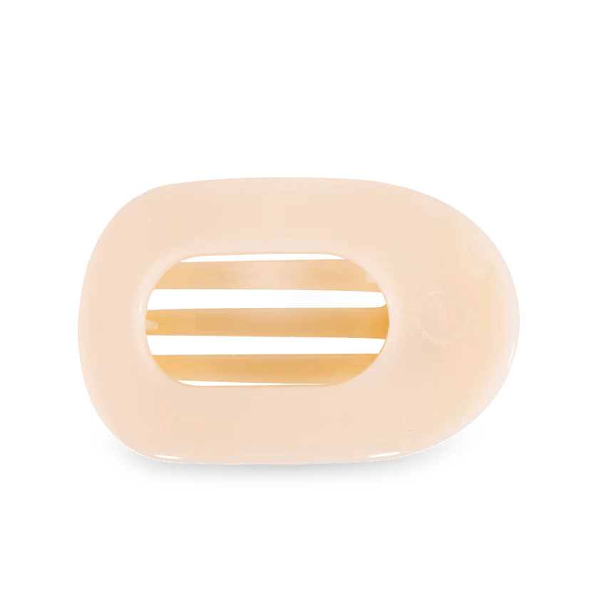 Almond Beige Large Flat Round Clip