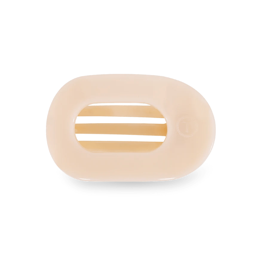 Almond Beige Small Flat Round Clip
