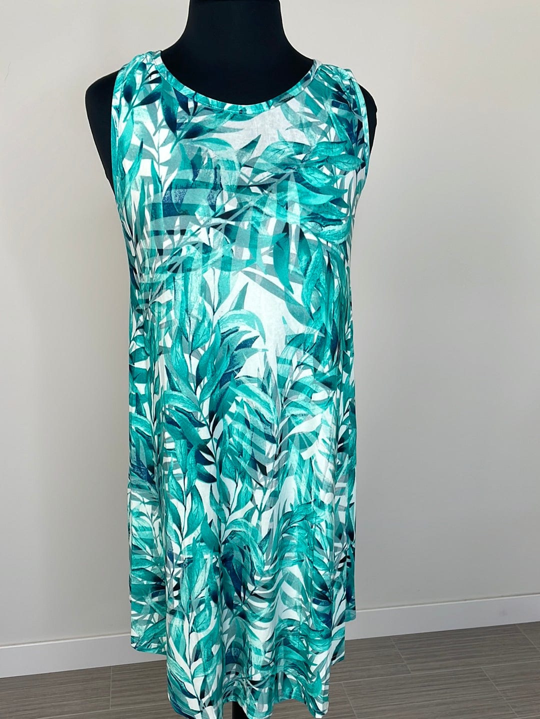 Aqua Palms Umbrella Sleeveless Dress