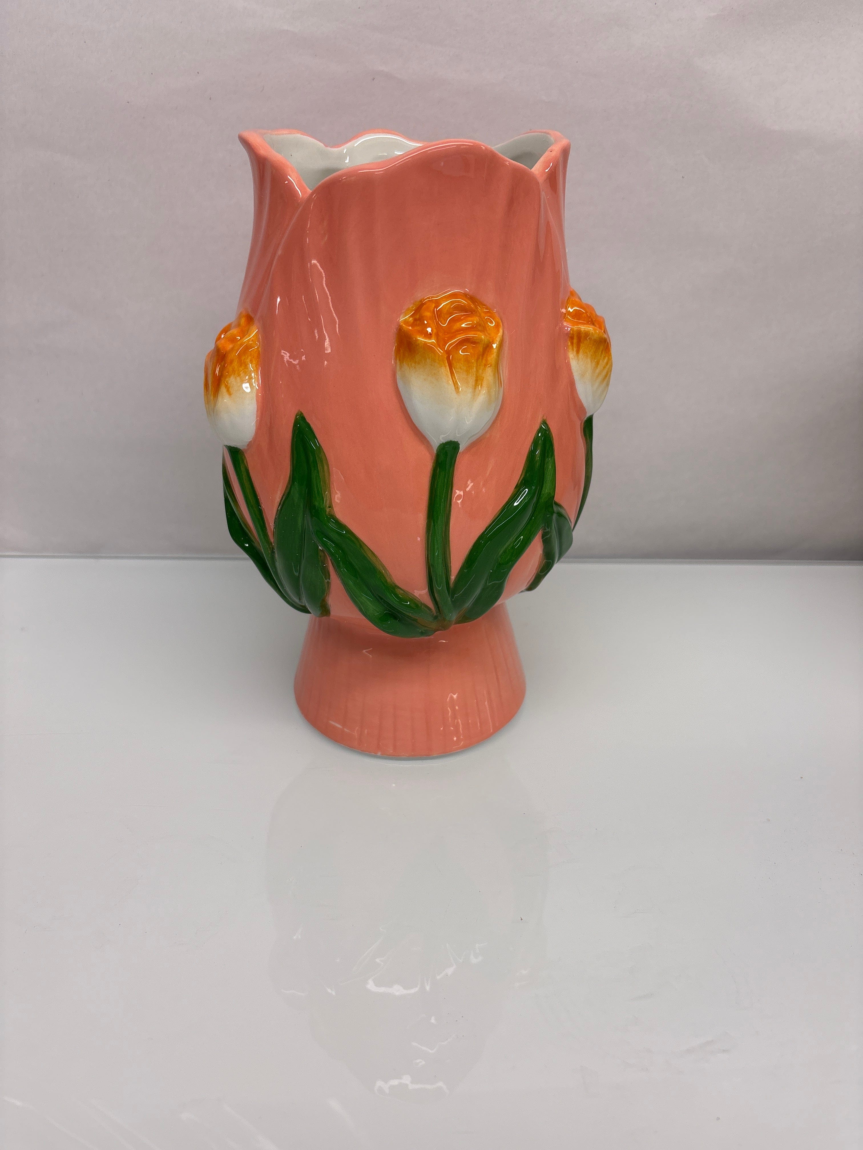 Pink Ceramic Tulip Vase