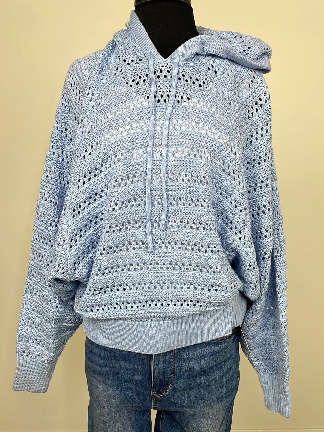 Light Blue Crochet Hoodie