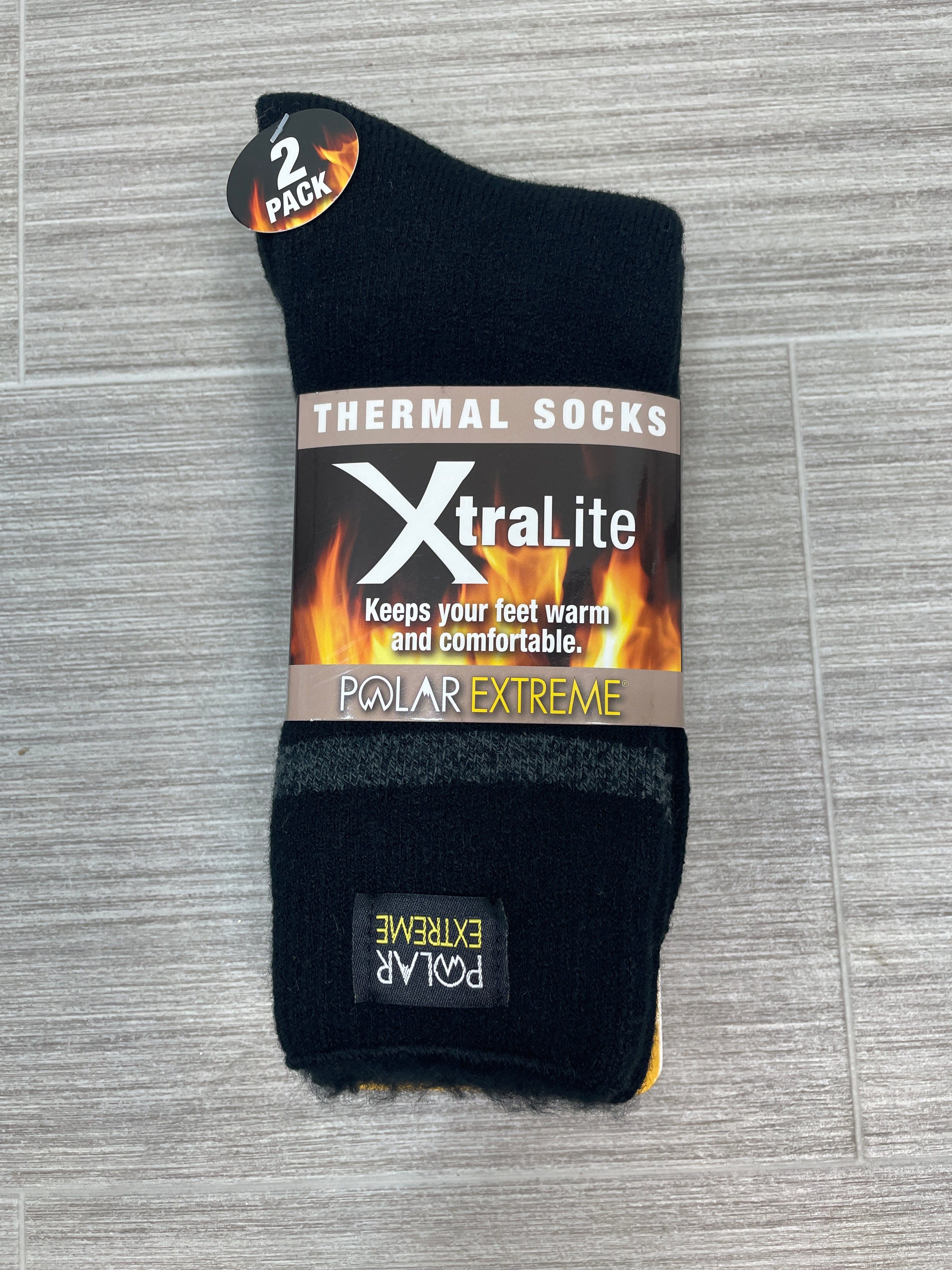Polar Extreme Heat Xtra Light Men's Sock 2pk - Marbled & Stripe
